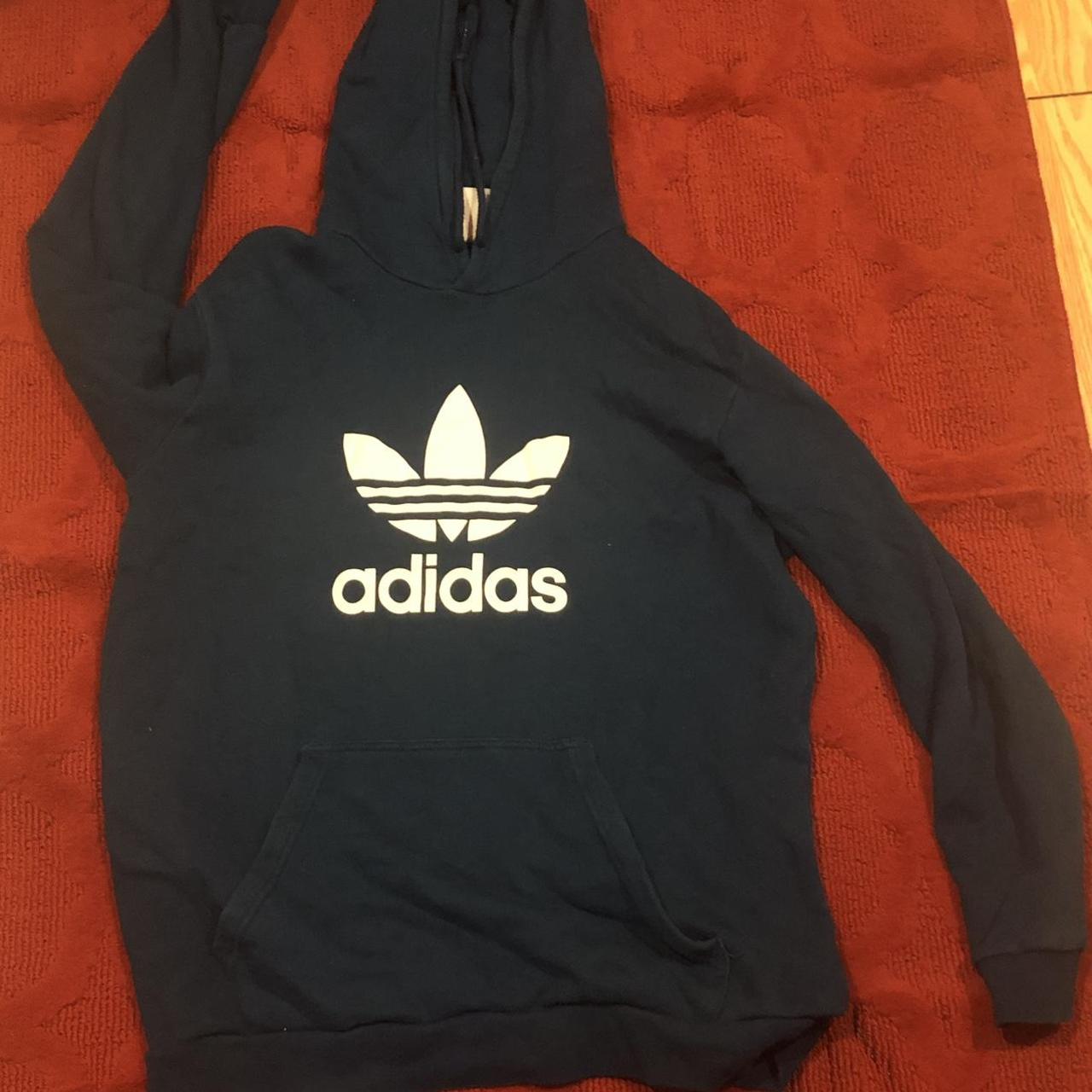 Blue adidas hoodie! Slightly lighter than pictured... - Depop