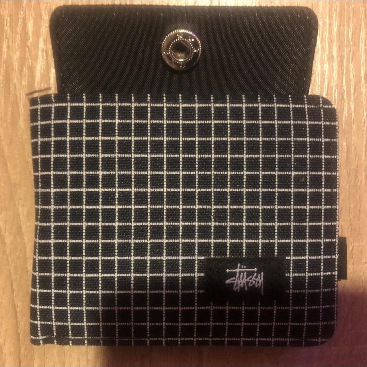 Stussy Wallet Features a grid pattern all over the... - Depop