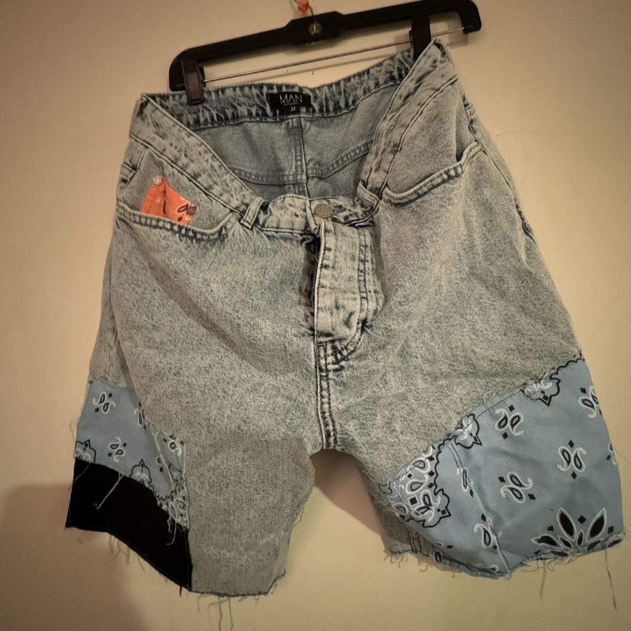 men’s Blue Denim shorts Good condition, only tried... - Depop