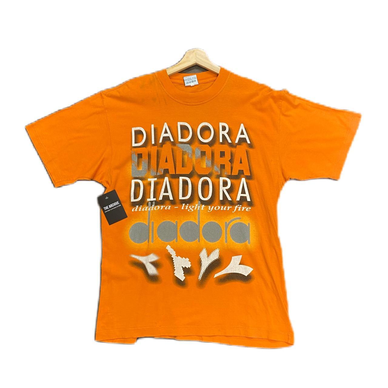 Vintage Orange Diadora T-Shirt Size on label:... - Depop