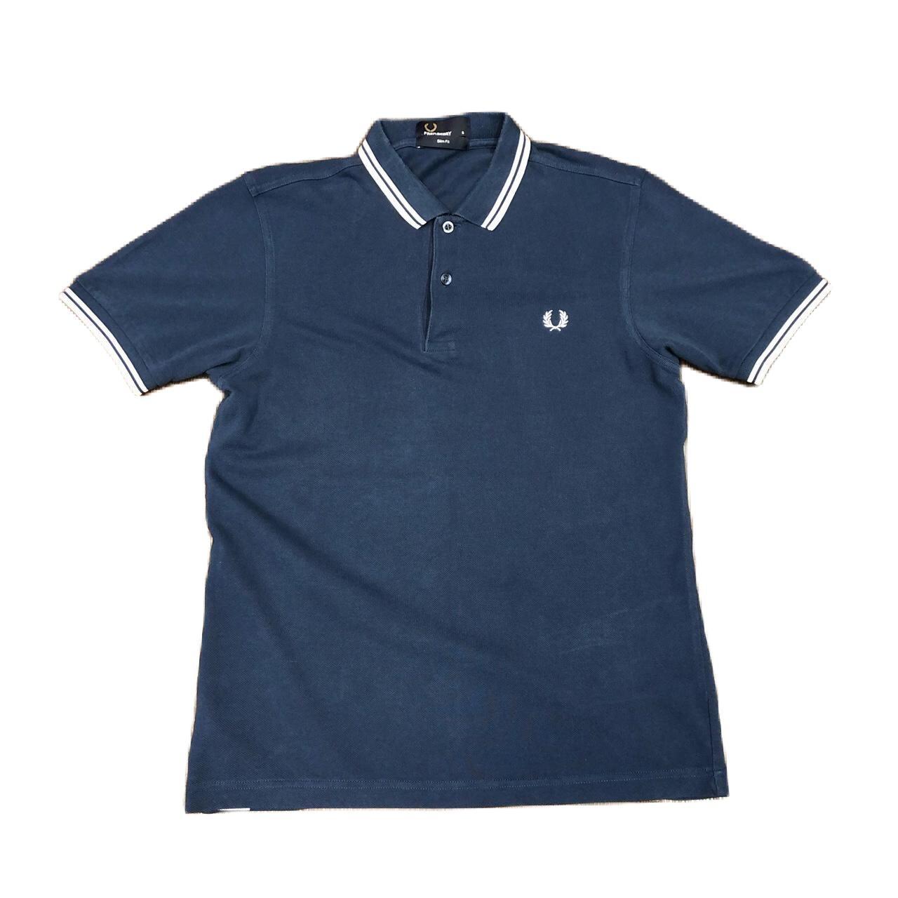 Vintage Womens Navy Fred Perry embroidered polo... - Depop