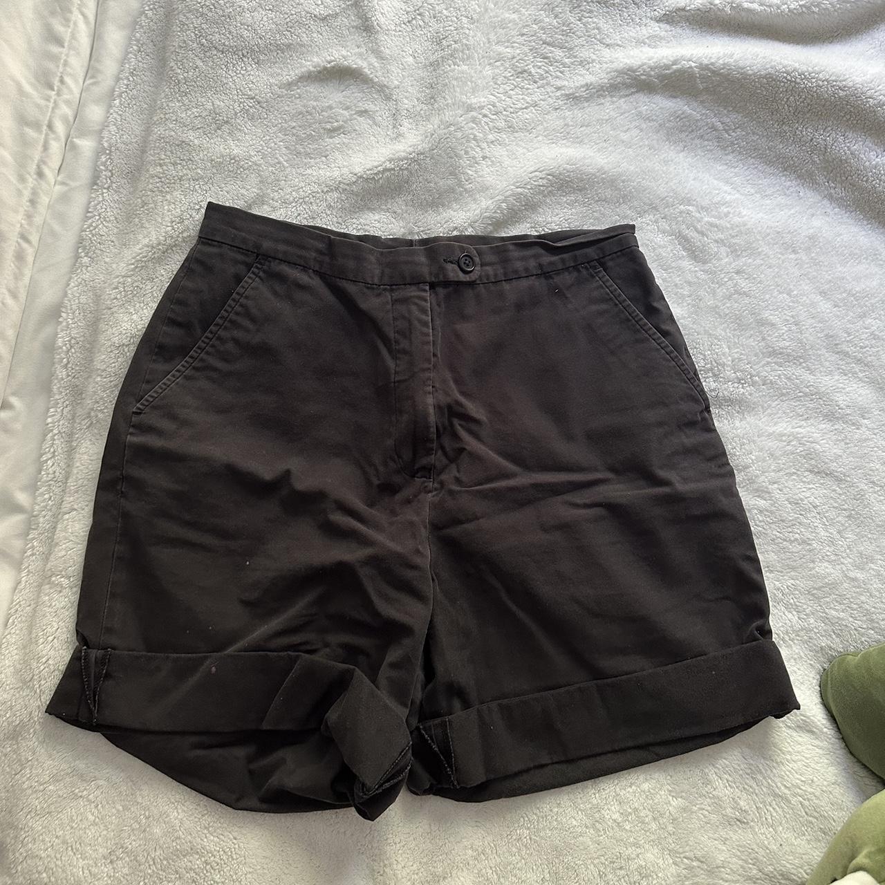navy high waisted vintage shorts - Depop