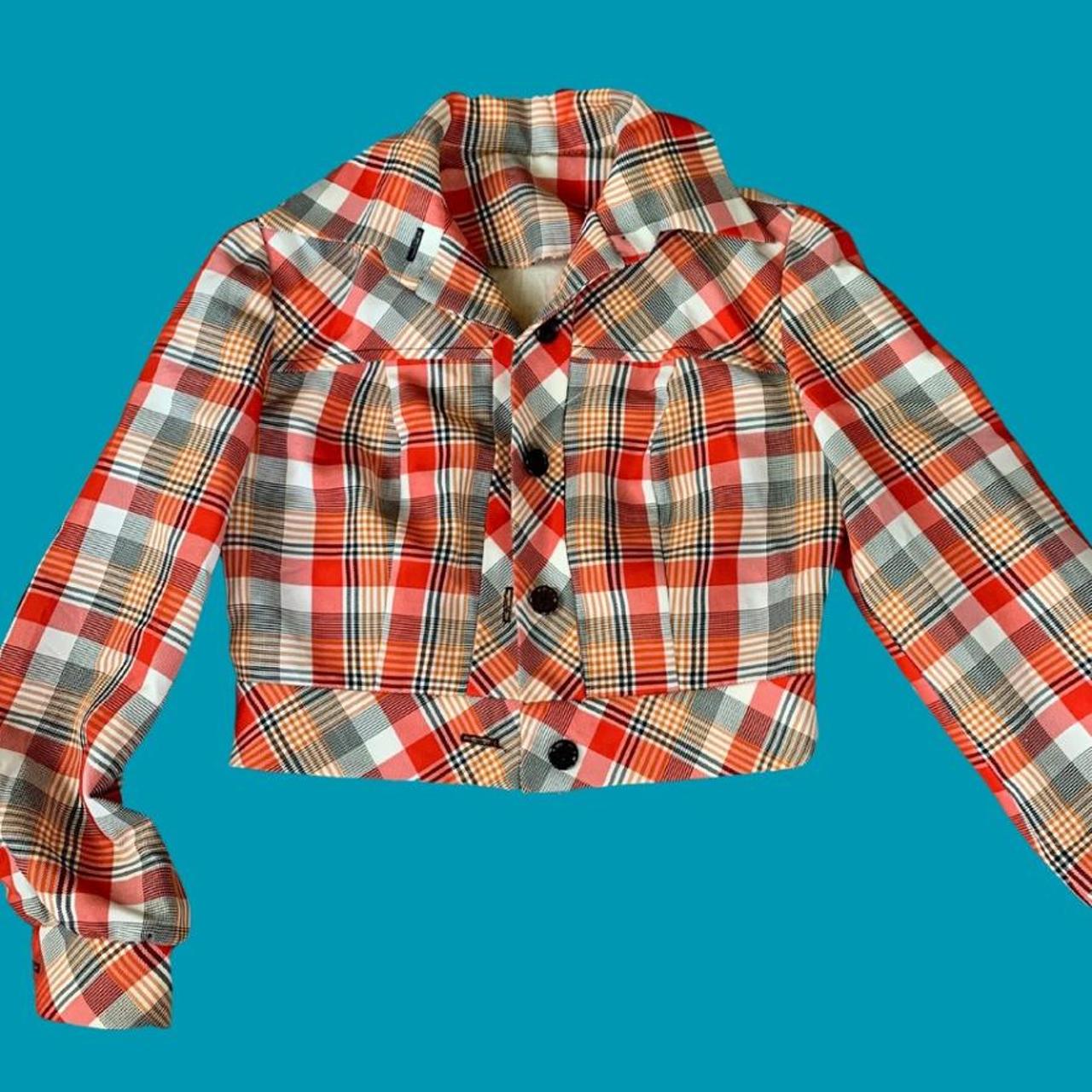 Vintage cropped plaid jacket/blazer. This piece is... - Depop