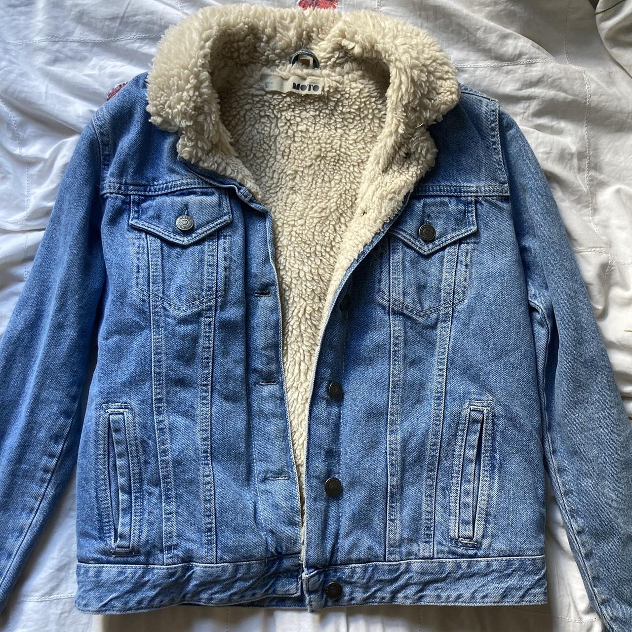 Denim Jacket with fleece lined denim... Depop