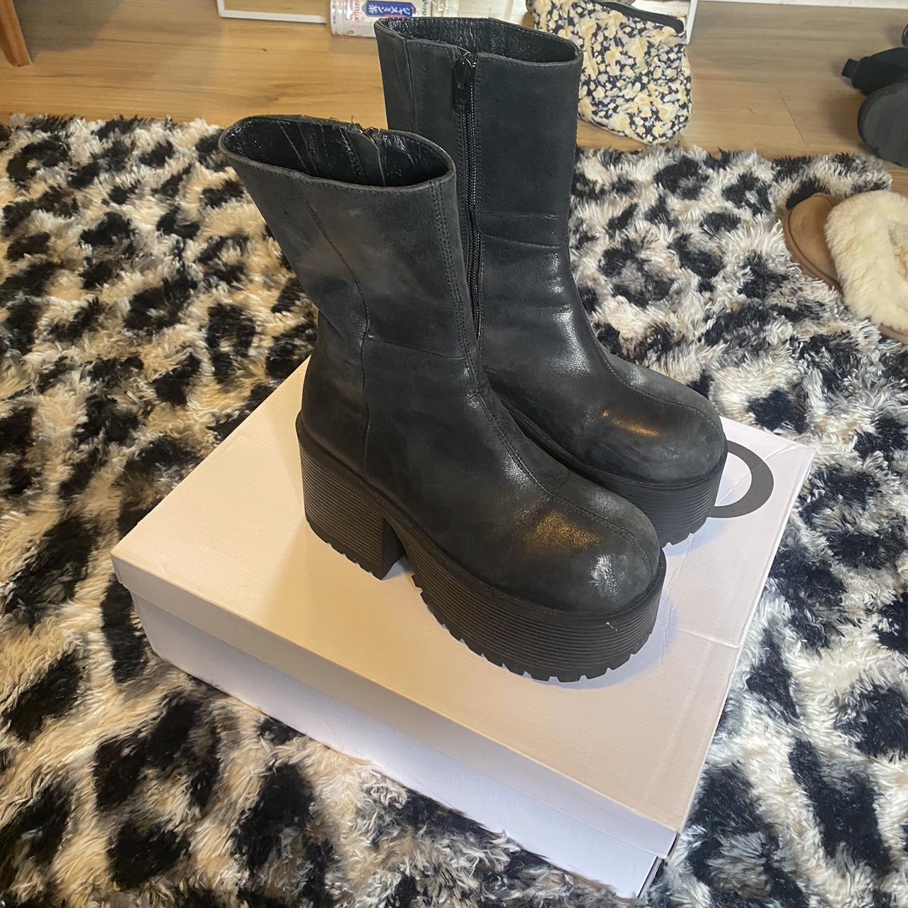 Unif Slug Boot in matte black Women’s size US 7... - Depop