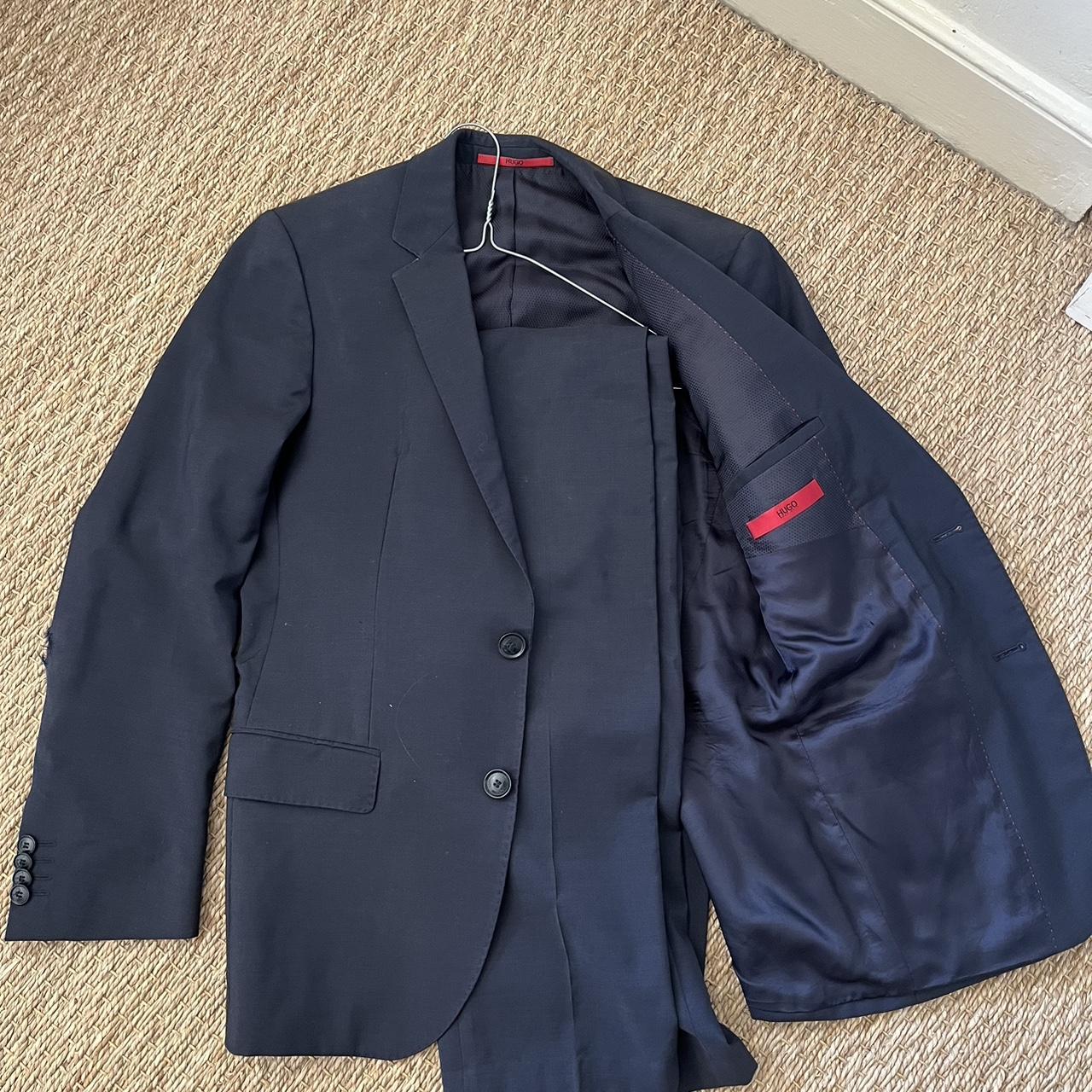 Hugo boss navy suit medium fit for young man only... - Depop