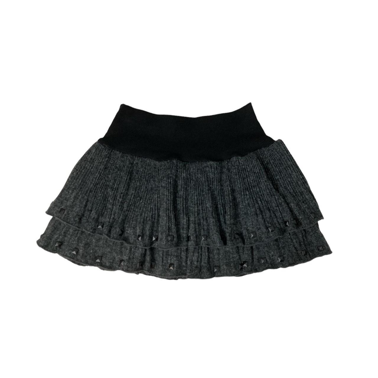 Grunge studs layered knit mini skirt 🐀 ️ Uk 4-8... - Depop