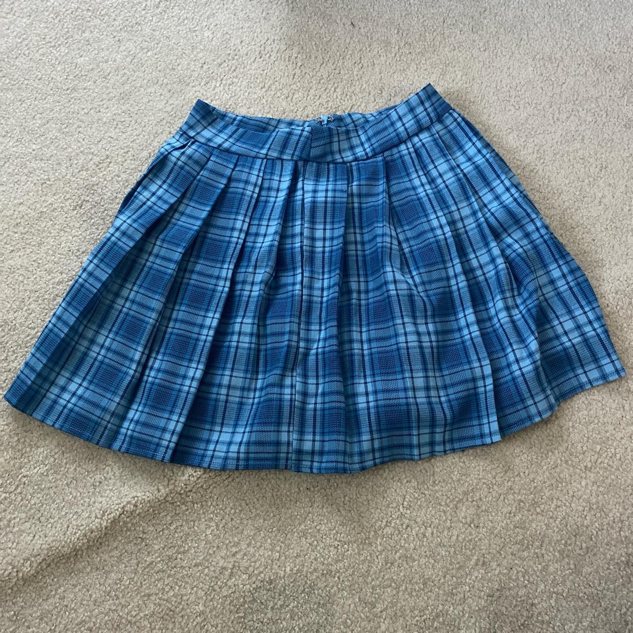 Plaid blue mini skirt #plaid #miniskirt #schoolgirl... - Depop