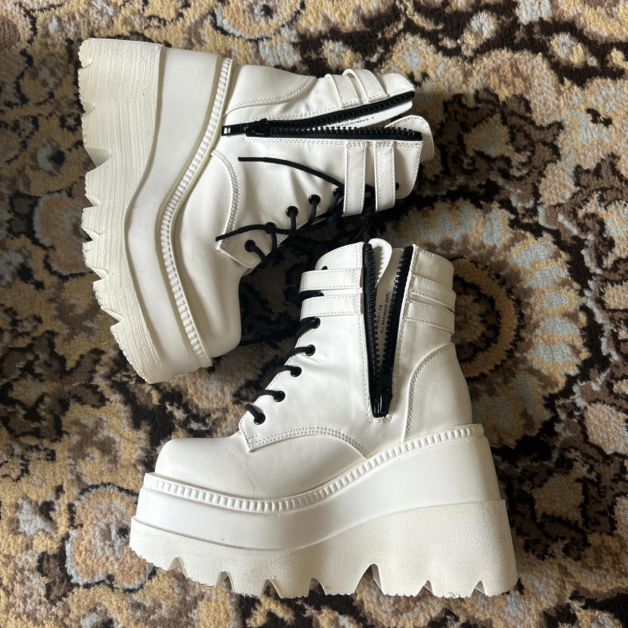 demonia white platform boots