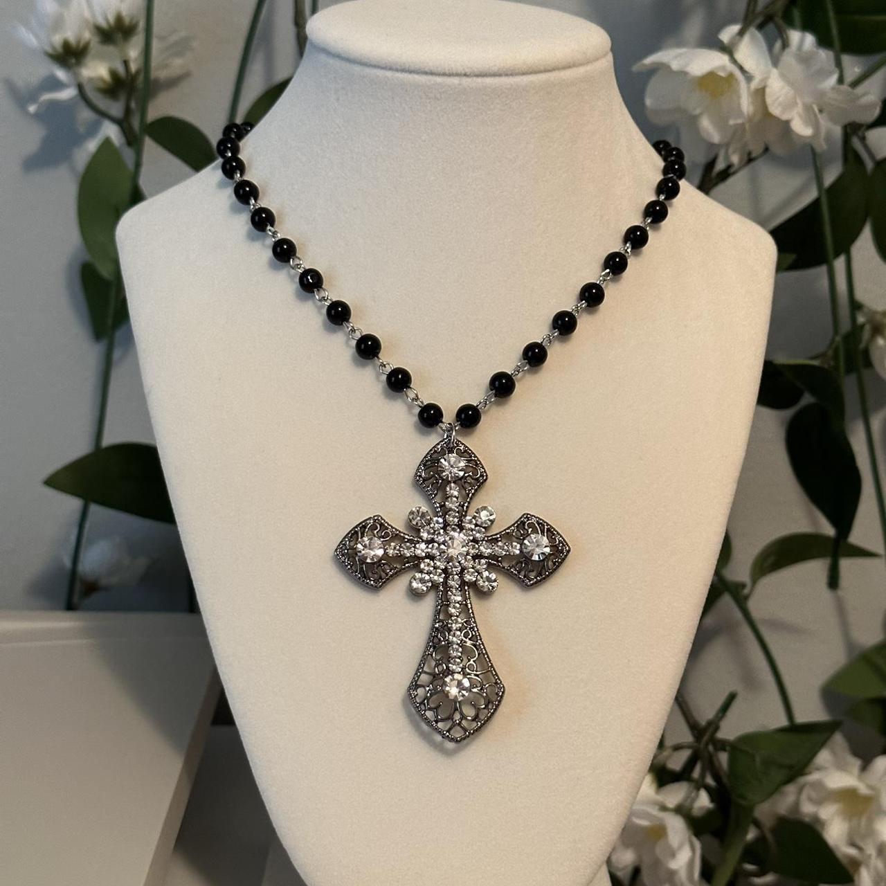 Mens Black Bead Cross Rosary Necklace 14K Gold Chain, Religious Faith  Jewelry For Power Balance From Gojewelry, $99.11 | DHgate.Com