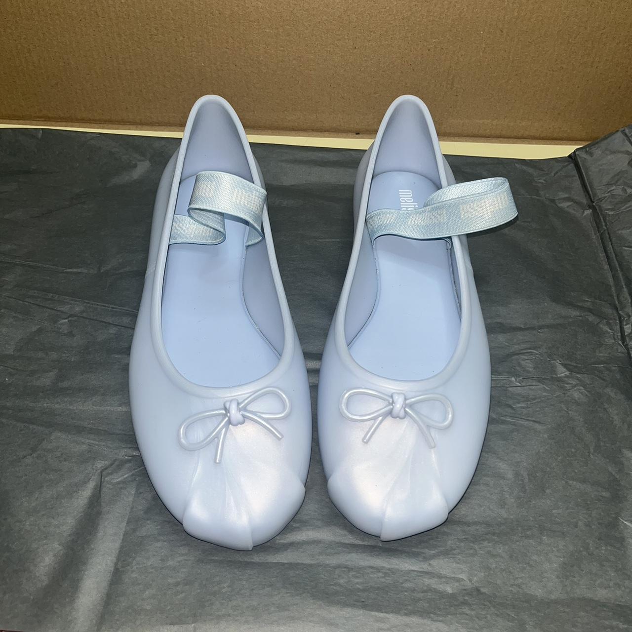 Melissa baby blue size 7 ballet flats. They re made. Depop