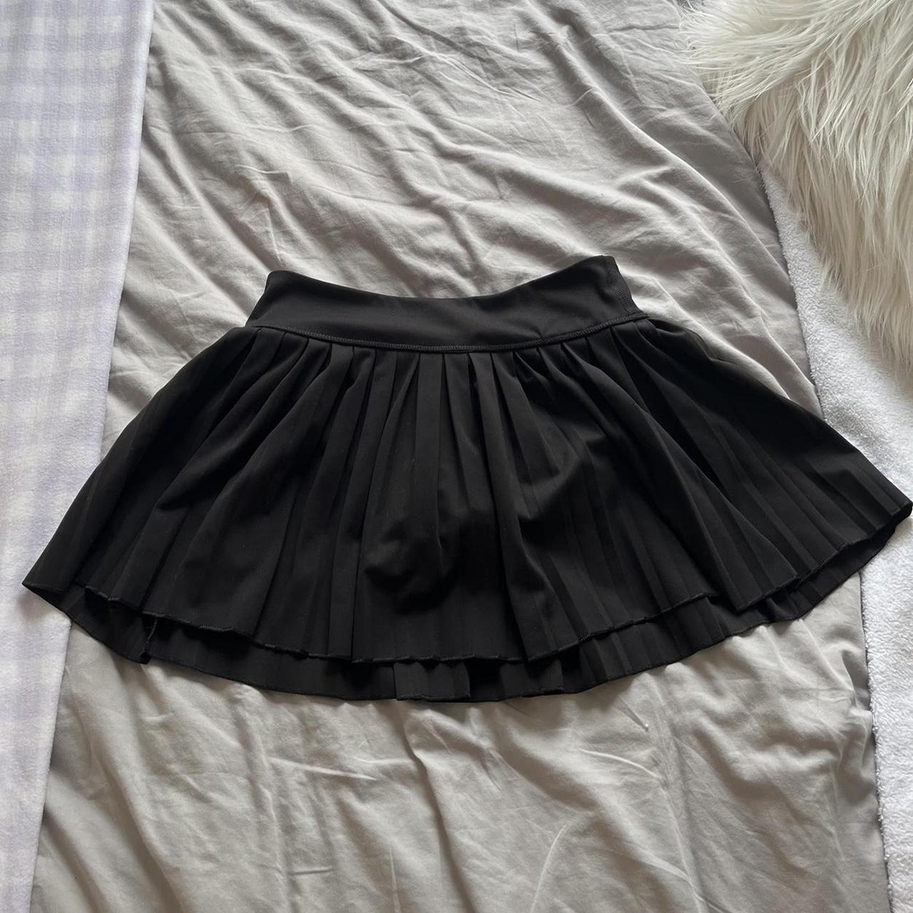 Garage black pleated mini skirt with built-in... - Depop