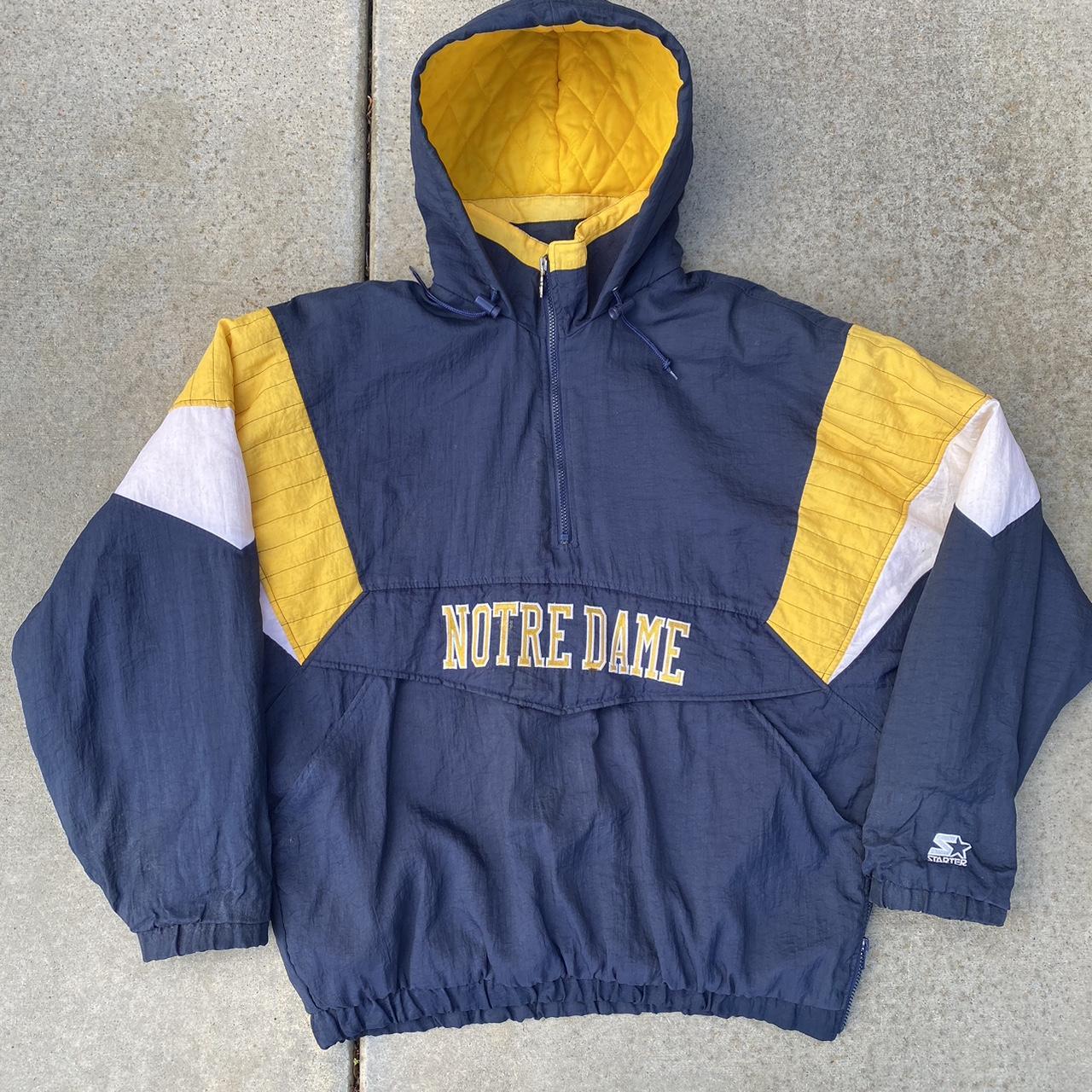 Vintage Starter Notre Dame Jacket Size L Fits L-XL... - Depop