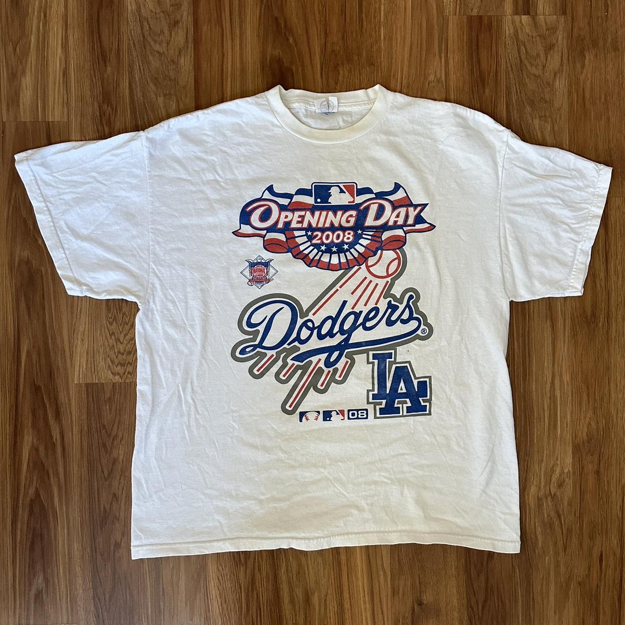 Small tan vintage dodgers tee shirt - Depop