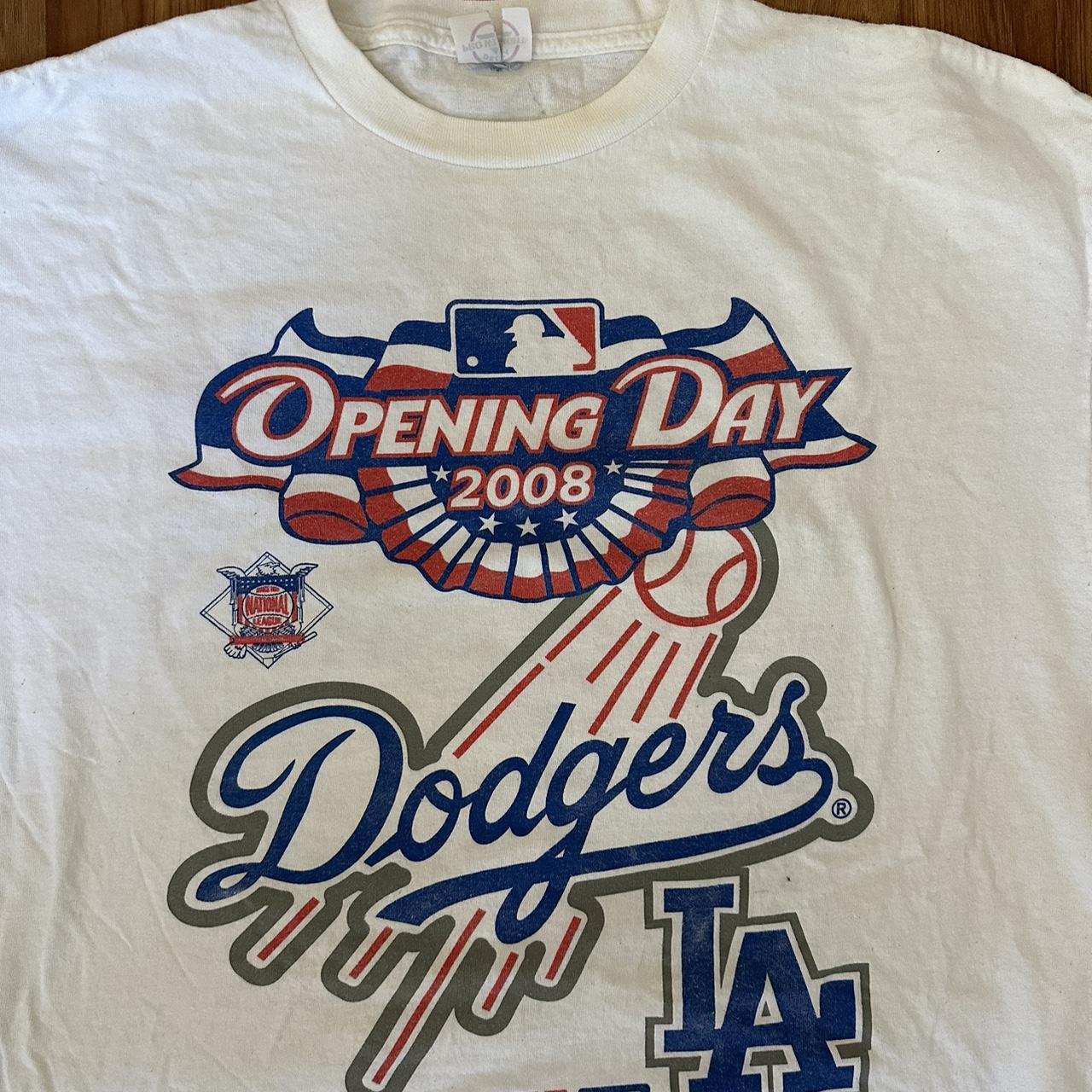 Small tan vintage dodgers tee shirt - Depop