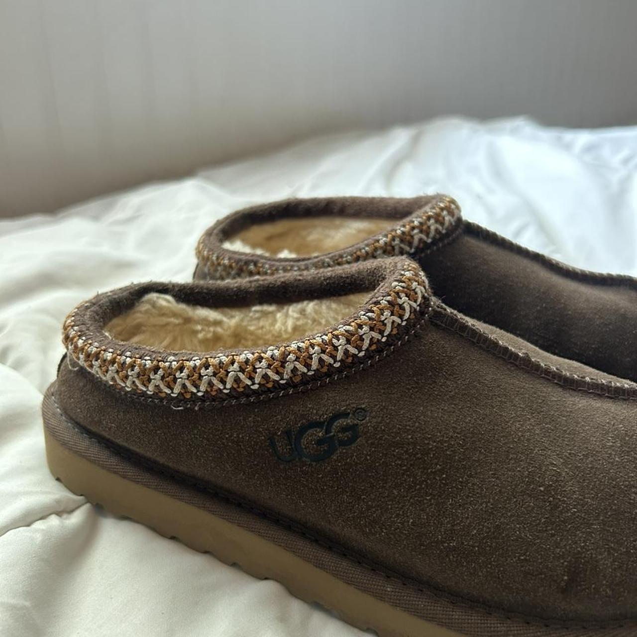 chocolate brown ugg tasmans size 3 selling because... - Depop