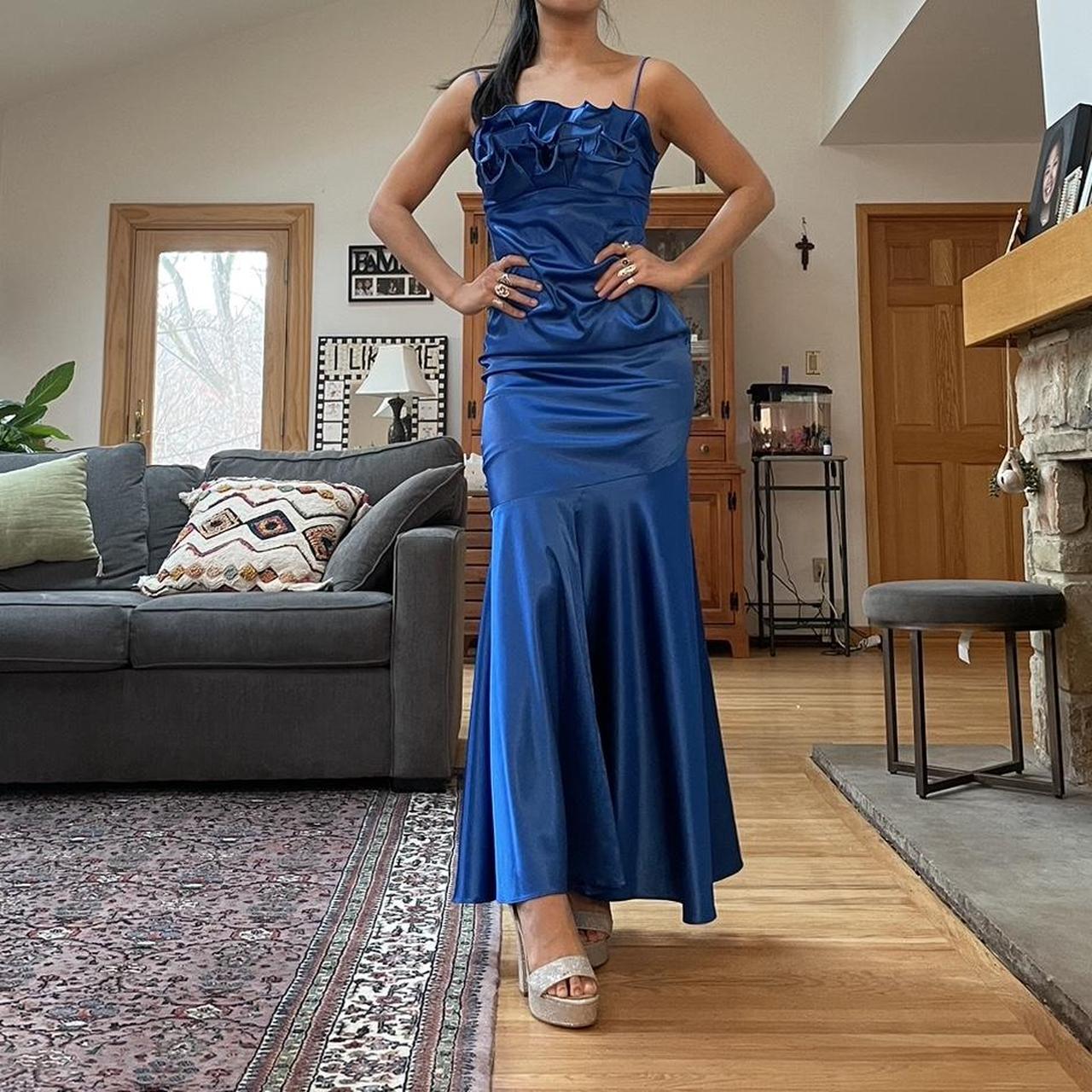 Form fitting cheap blue dress