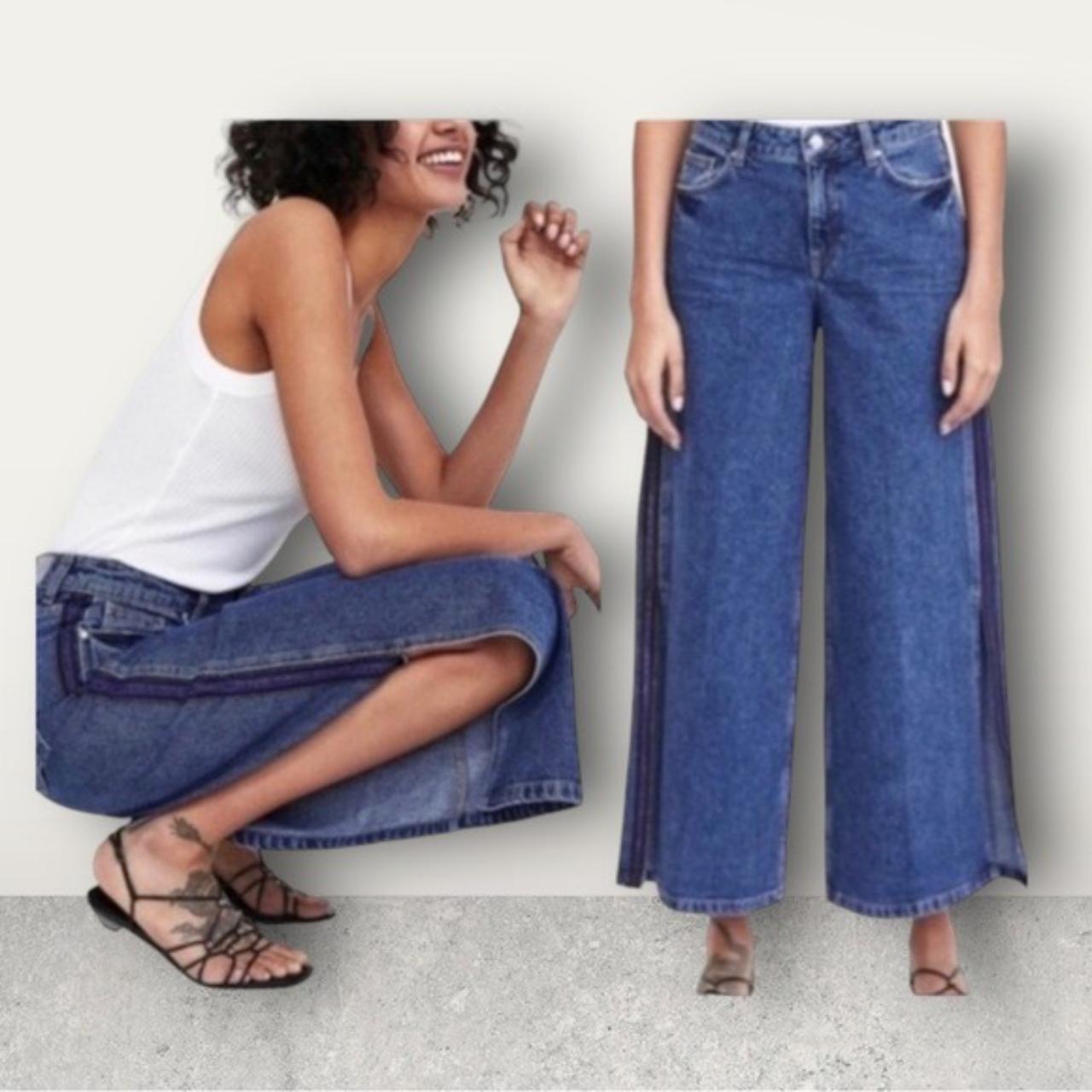 Lazutom Women's Loose High Waist Wide Leg Denim Culottes Pants (UK 4, Light  Blue) : Amazon.co.uk: Fashion