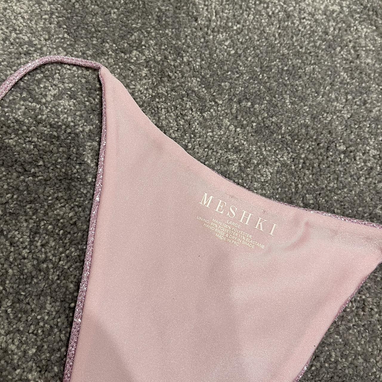 Meshki light pink glitter cheeky bikini bottoms with... Depop