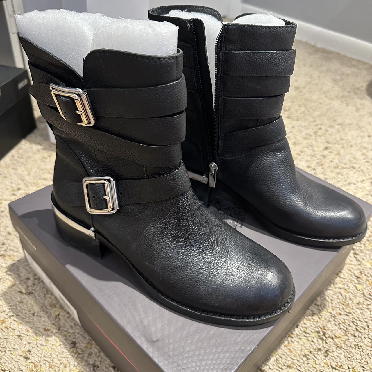 Vince camuto black top moto boots