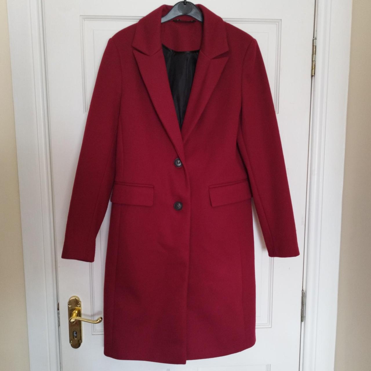 Dunnes wine colour coat Size 10 Wore a few times. Depop