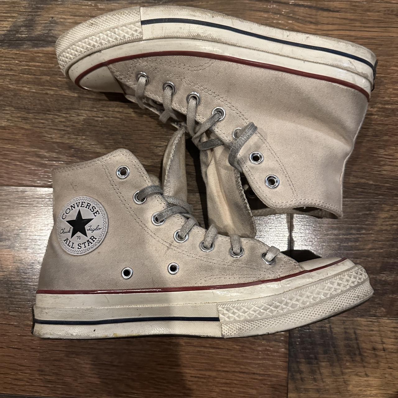 white cream chuck taylor converse dirty women s. Depop