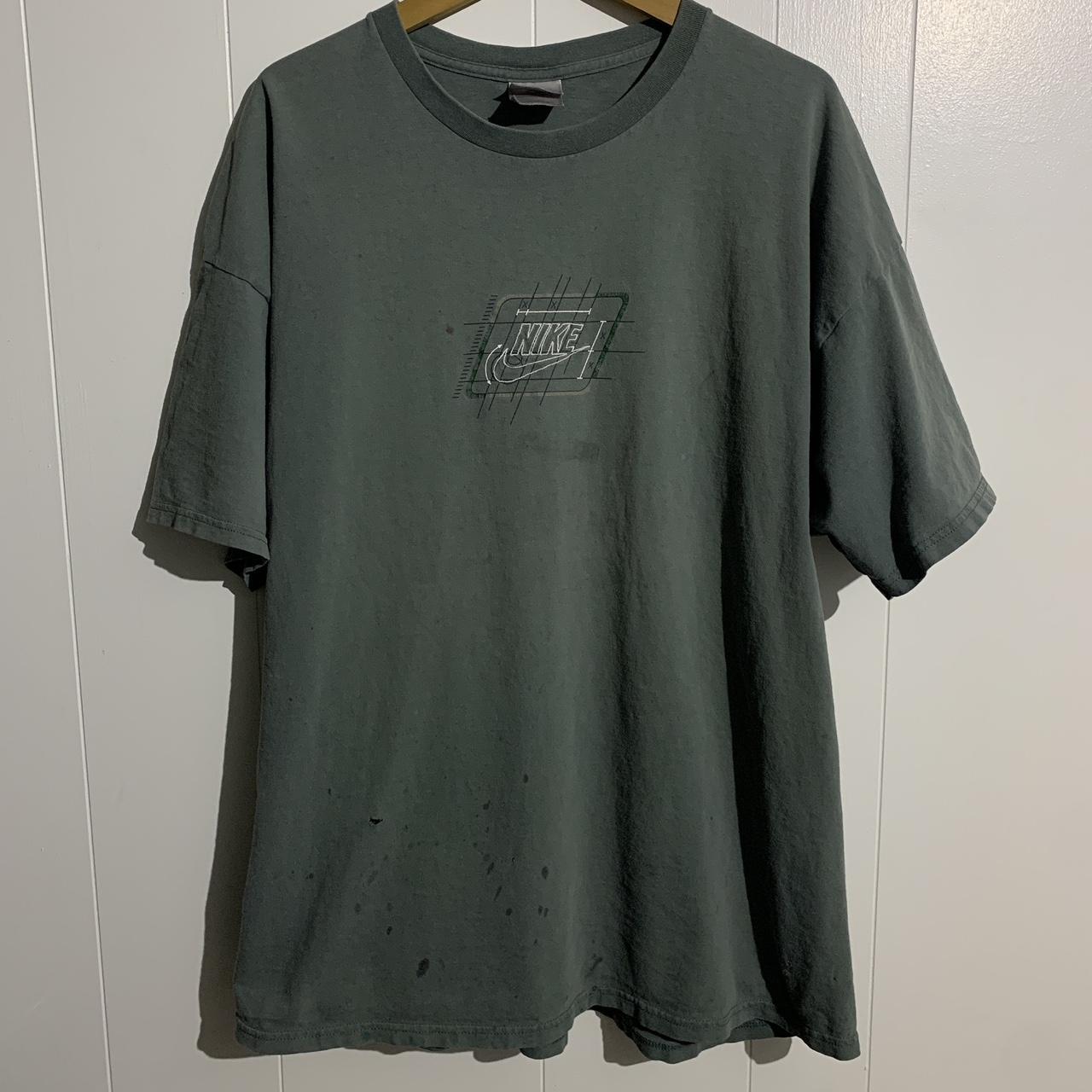 Vintage Thrashed Nike Sage Embroidered Tee Diagram... - Depop