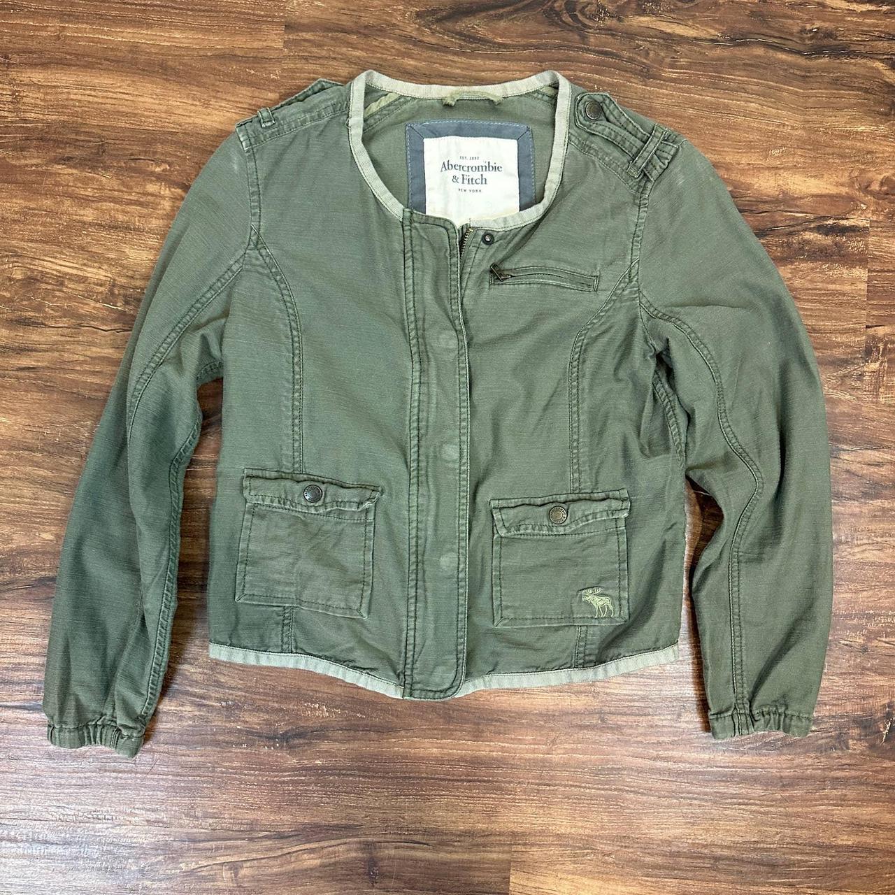 Abercrombie olive green on sale jacket