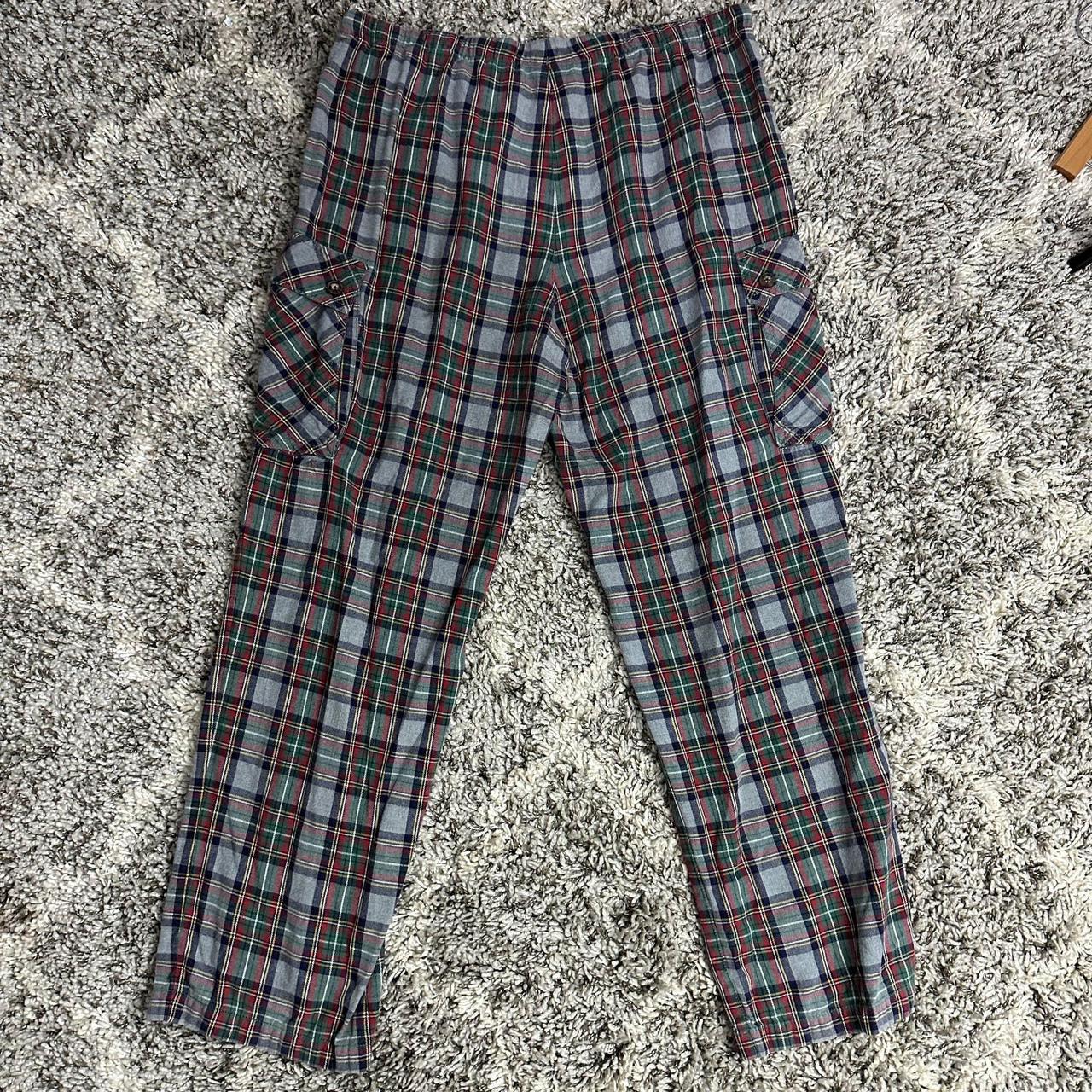 Duluth Trading Co. Plaid FlanneL Cargo Lounge Pants Depop