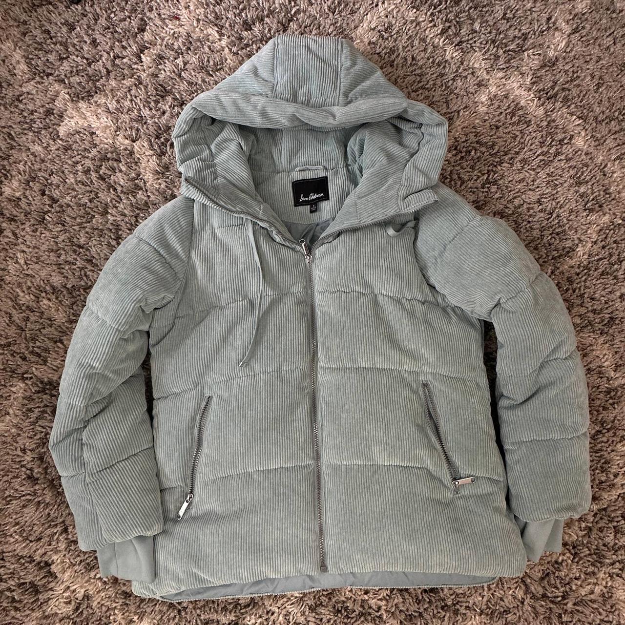 Light blue outlet corduroy puffer jacket