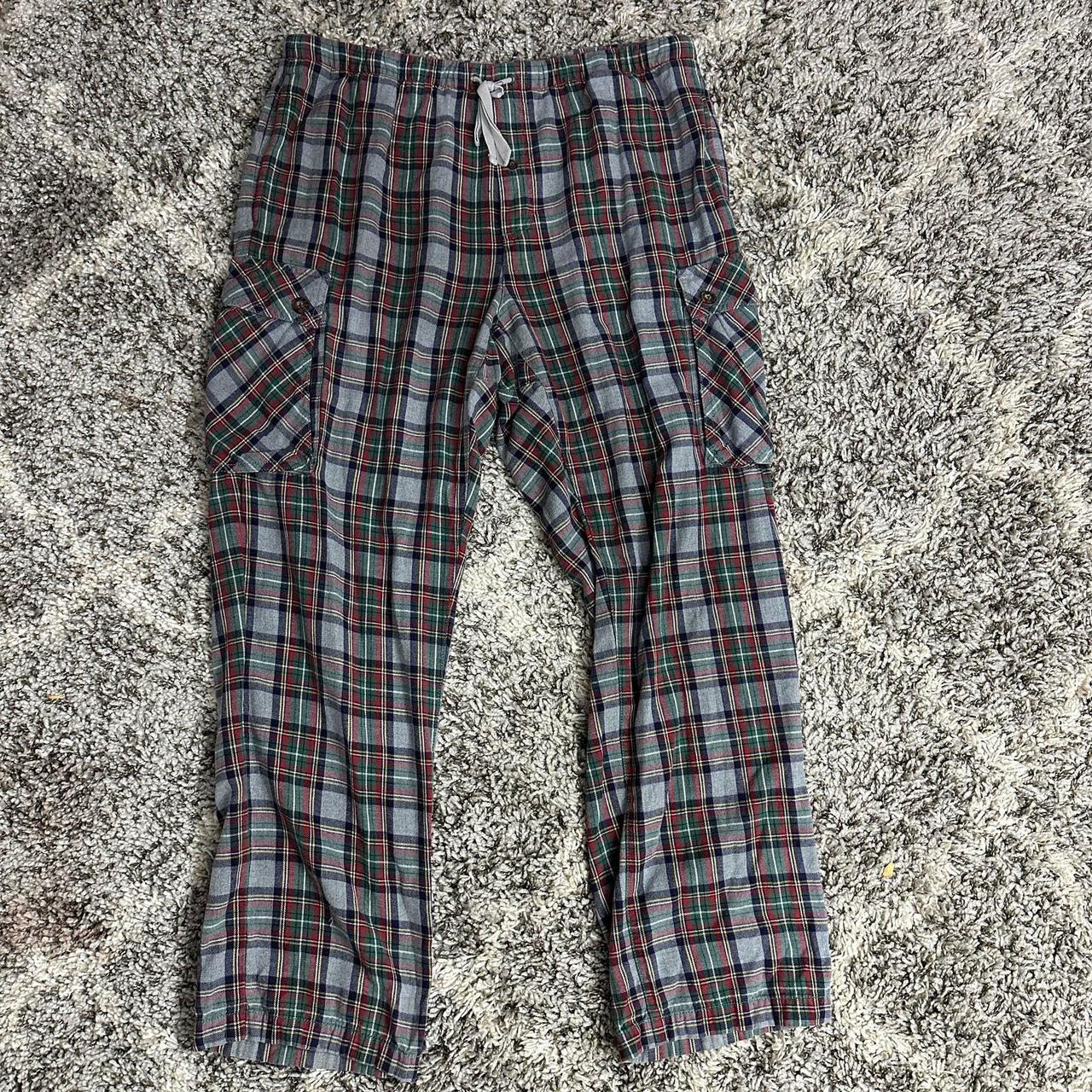 Duluth Trading Co. Plaid FlanneL Cargo Lounge Pants Depop