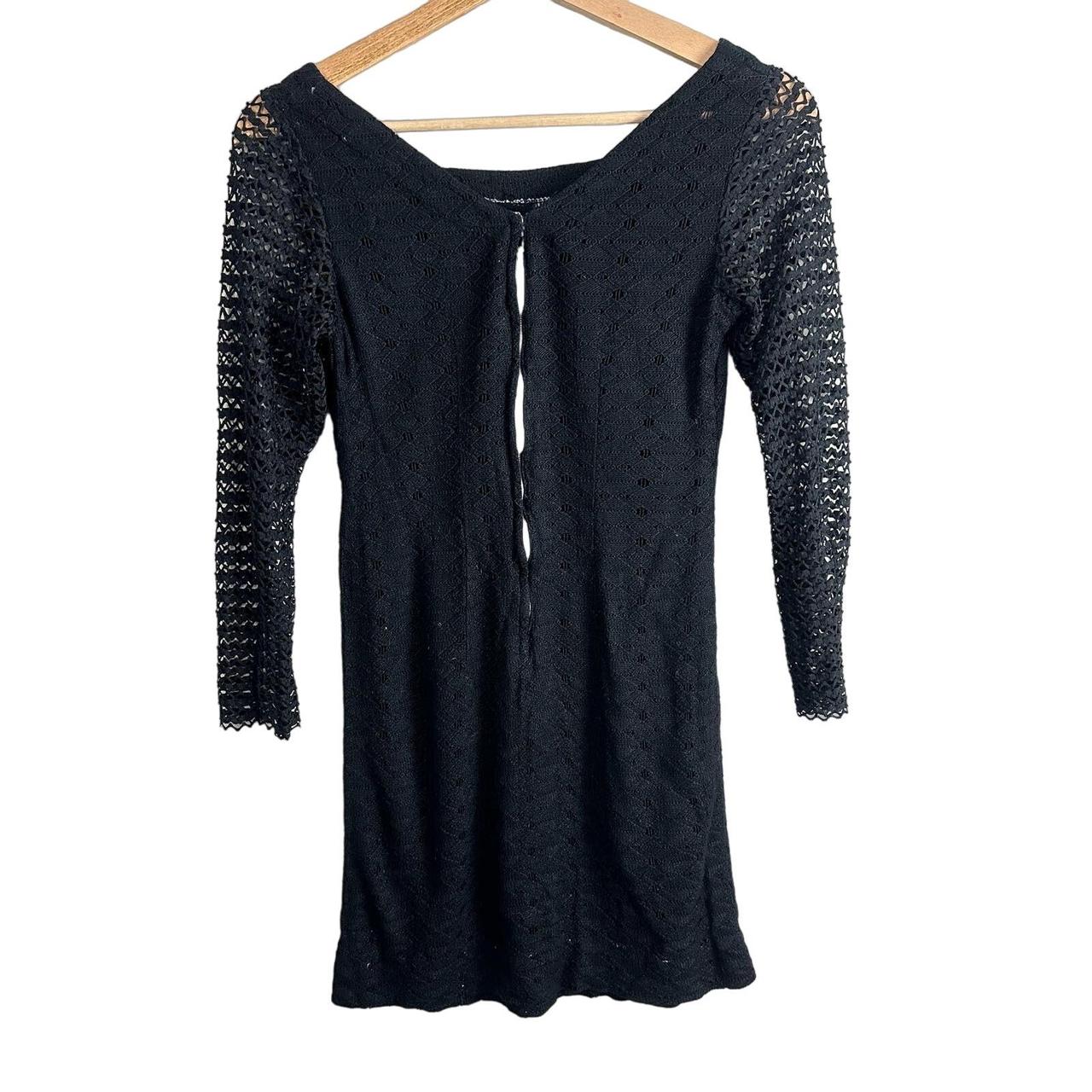 Women's Dress - Black - XS – Vintage Black Mesh L… - image 3