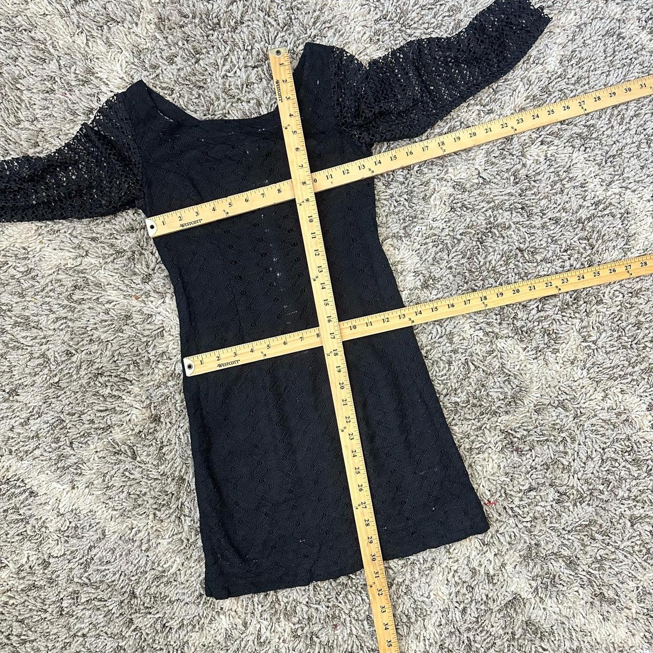 Women's Dress - Black - XS – Vintage Black Mesh L… - image 8