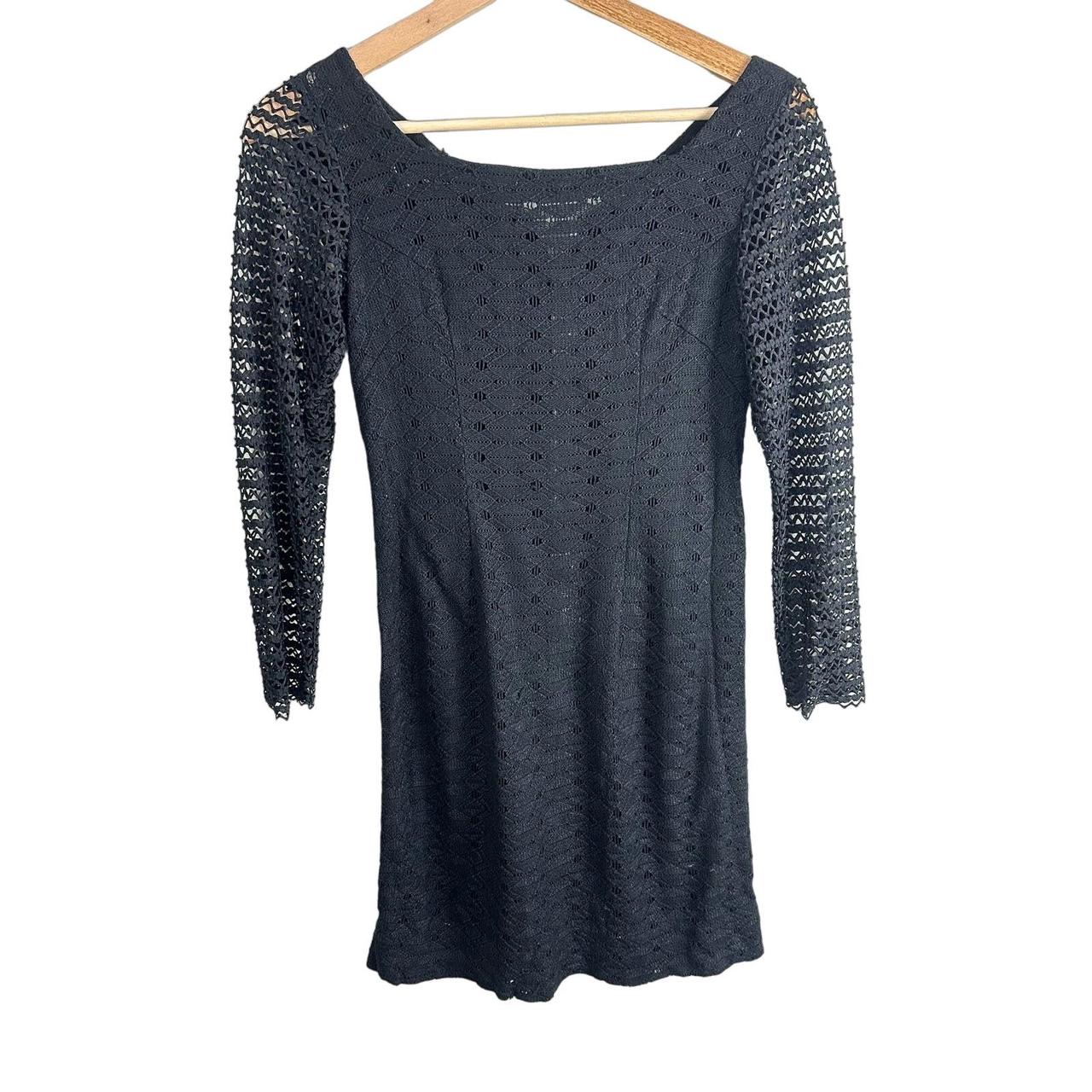 Women's Dress - Black - XS – Vintage Black Mesh L… - image 2