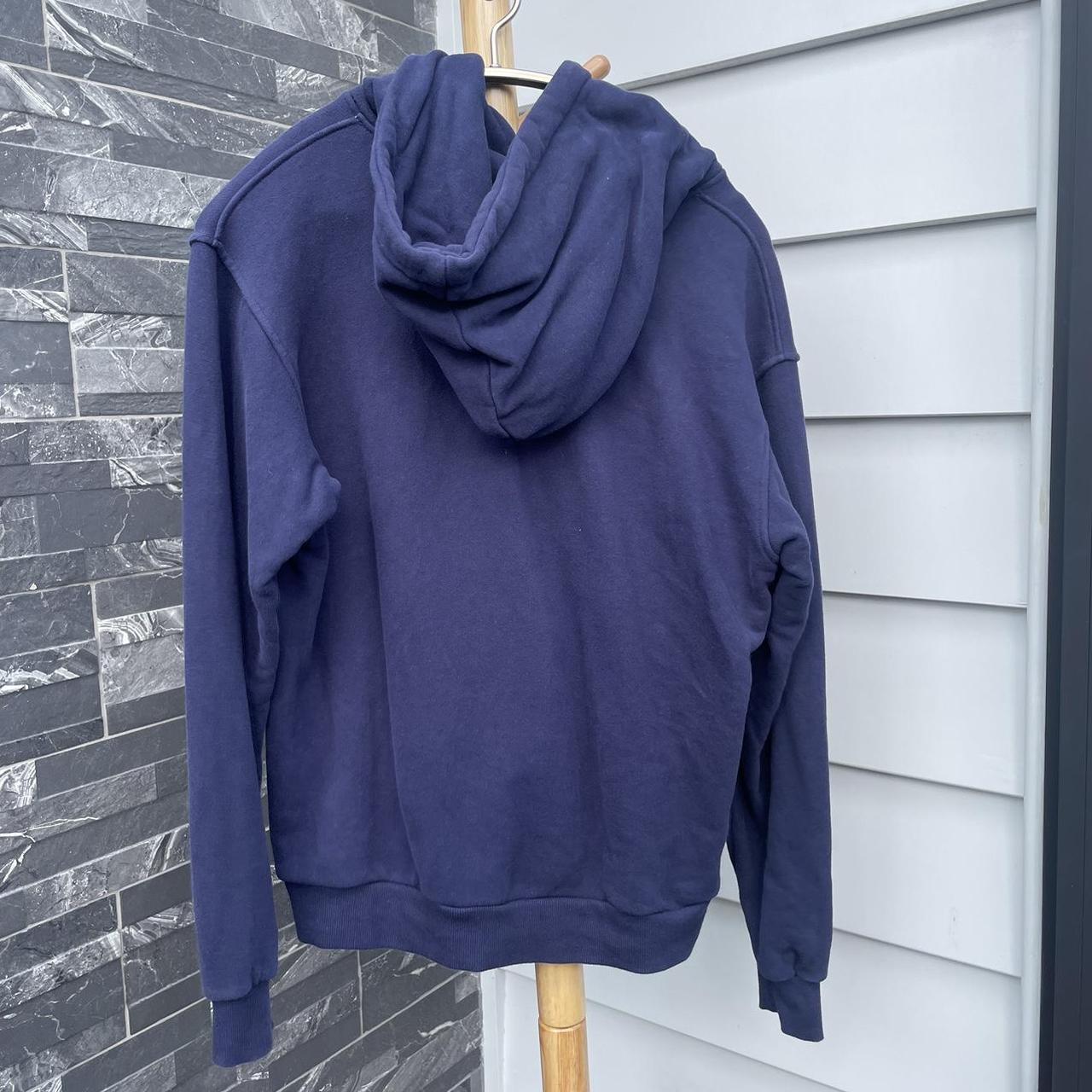 Oversized Designer Warmtrees navy hoodie Depop