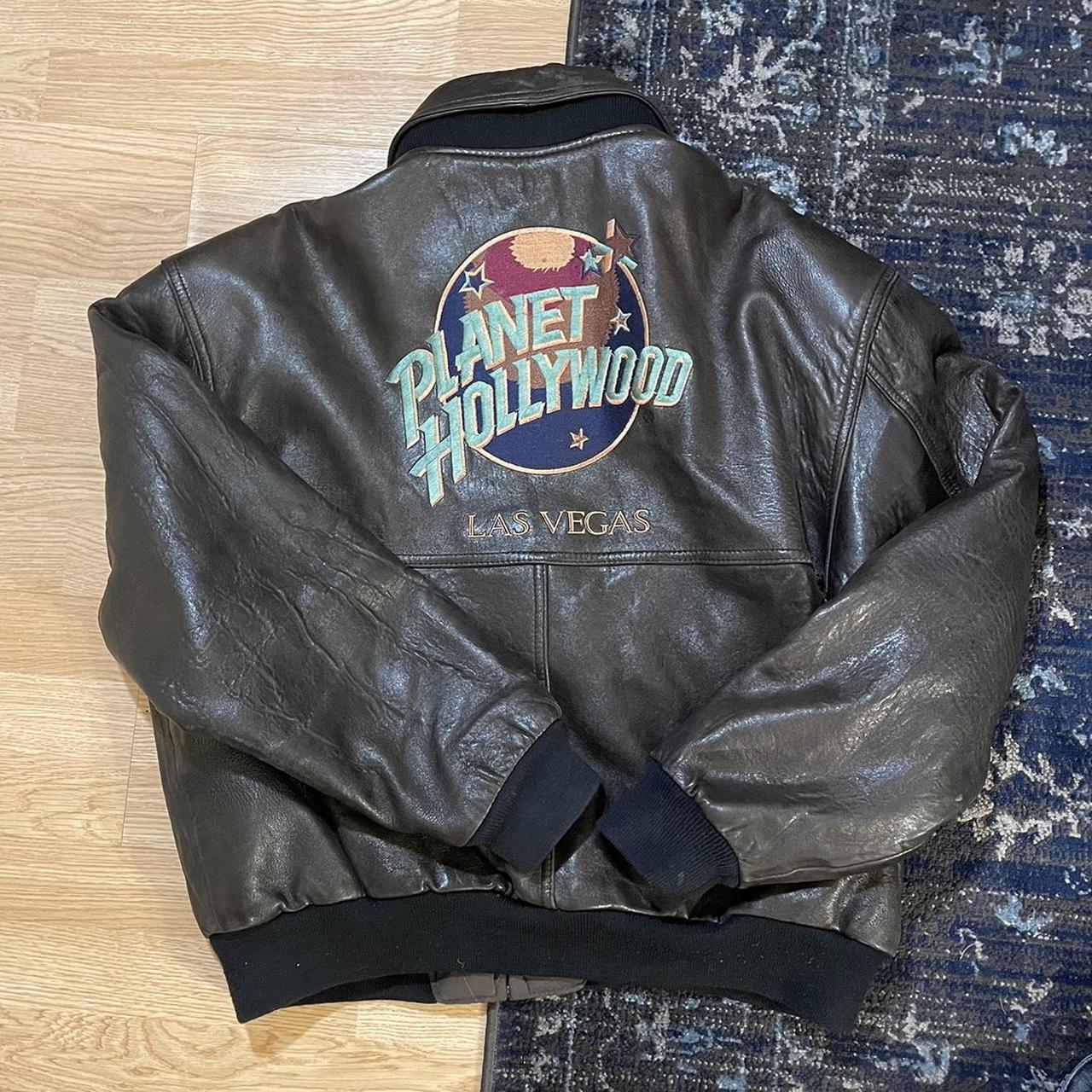 90s hollywood reversible bomber jacket pit... Depop