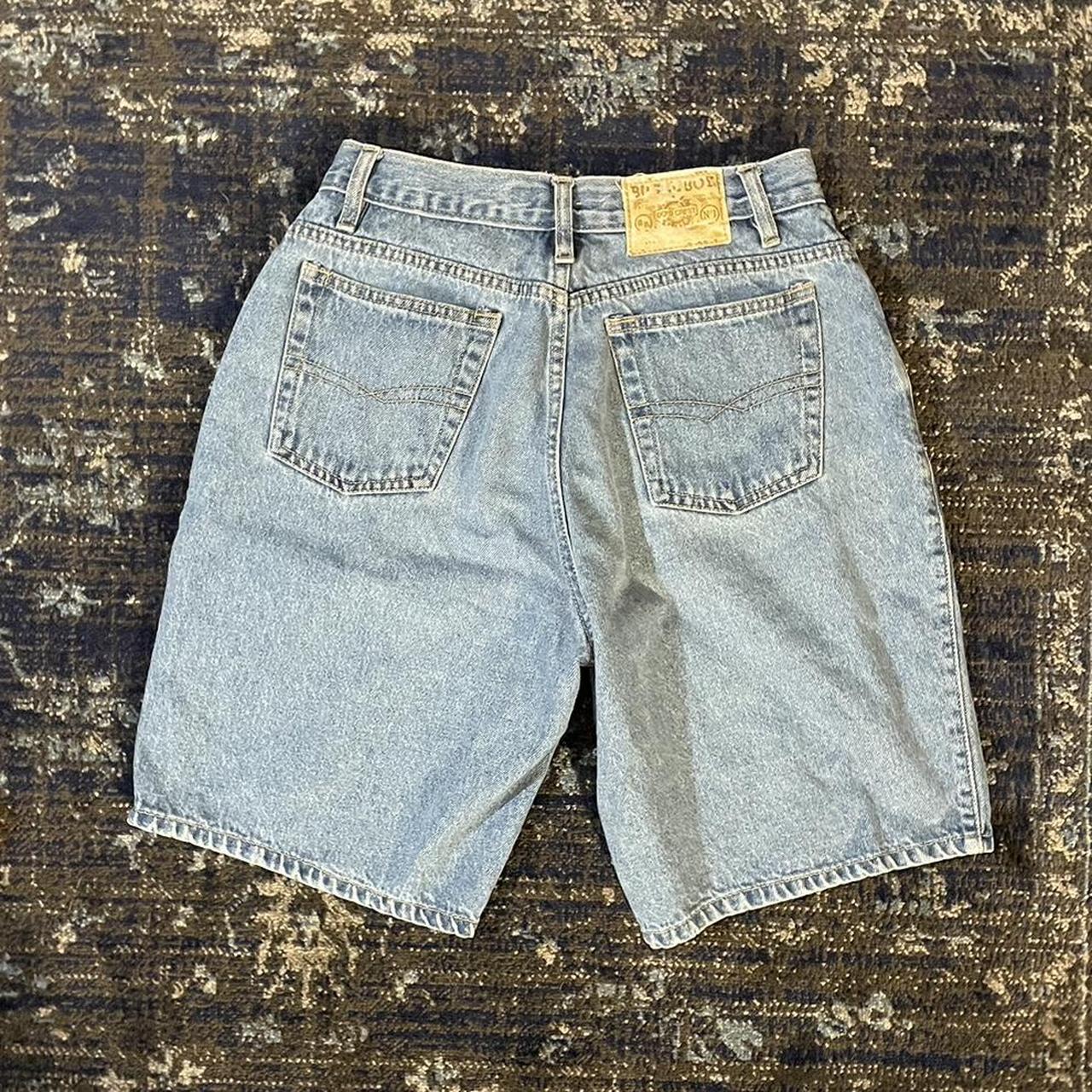 90s bugle boy jean shorts waist x length... Depop