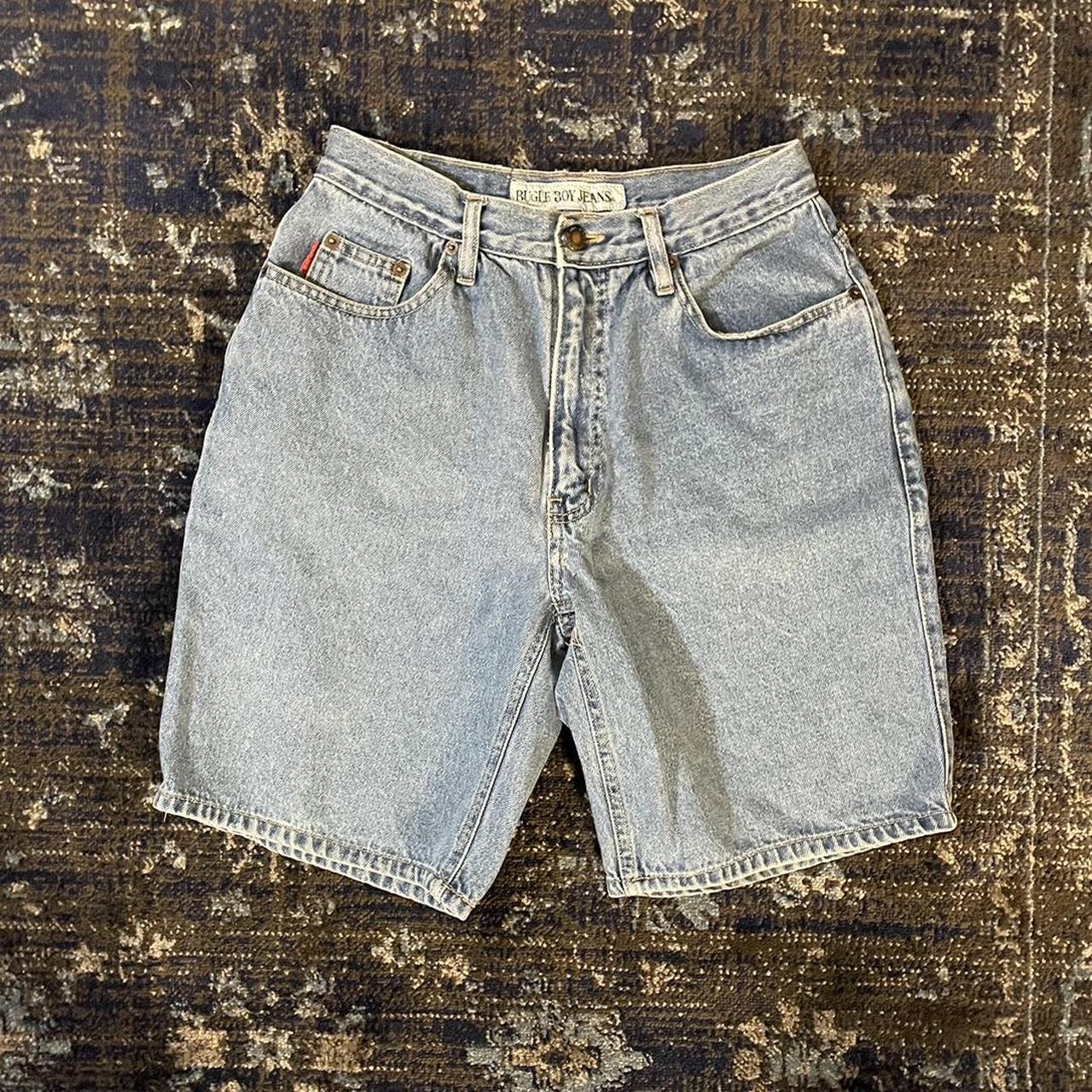 90s bugle boy jean shorts waist x length... Depop