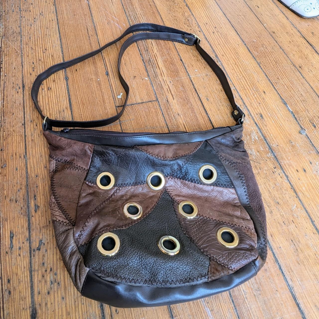 LEATHER PATCHWORK WITH GROMMETS 12X10 ADJUSTABLE... - Depop