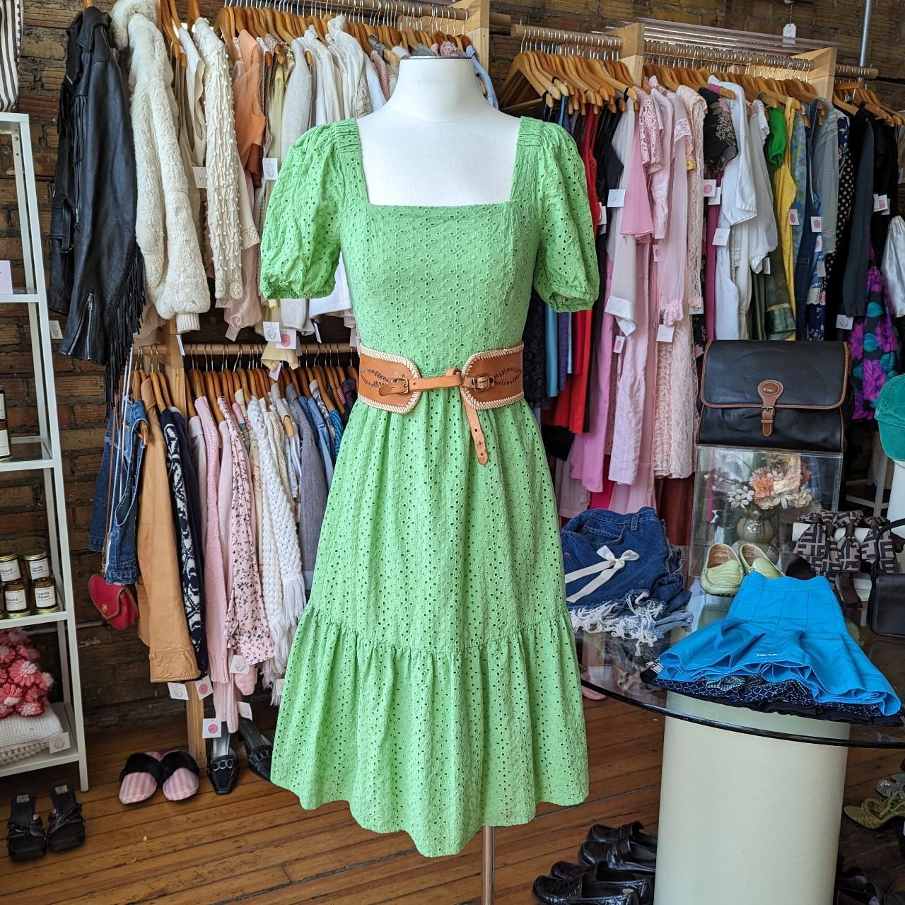 EYELET MIDI DRESS DRAPER JAMES SMALL 16 PTP 26 WAIST... Depop