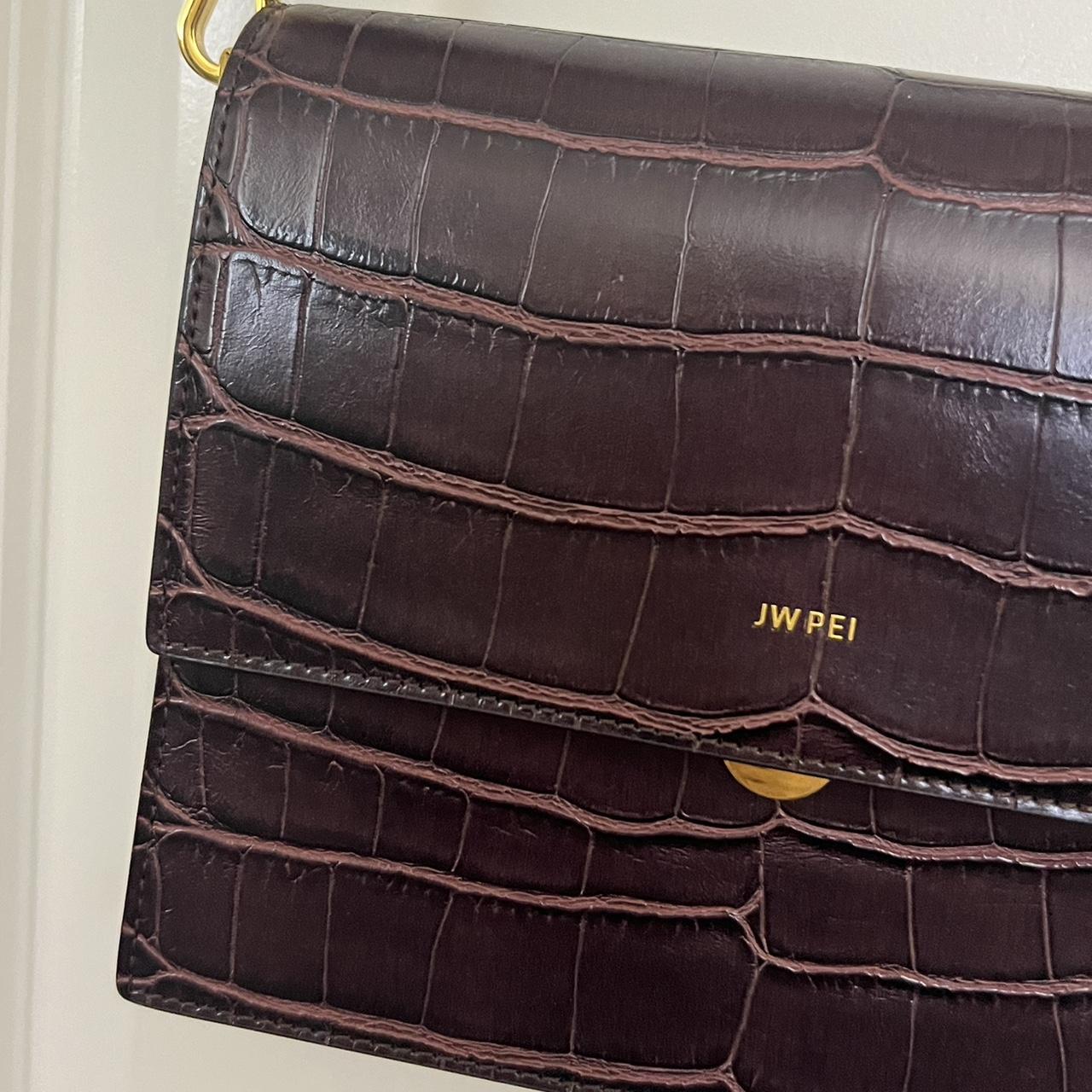 NWT JW PEI brown croc crossbody Lilian bag in brown - Depop