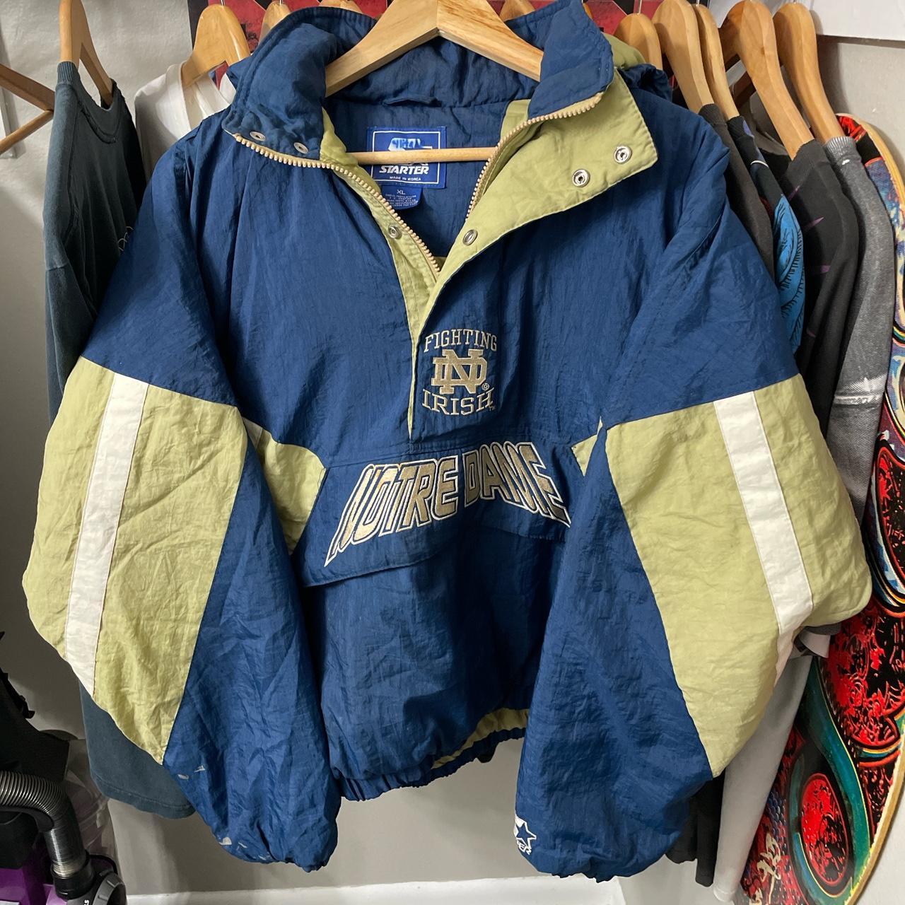 Vintage Notre Dame Starter Jacket Pit to pit-... - Depop