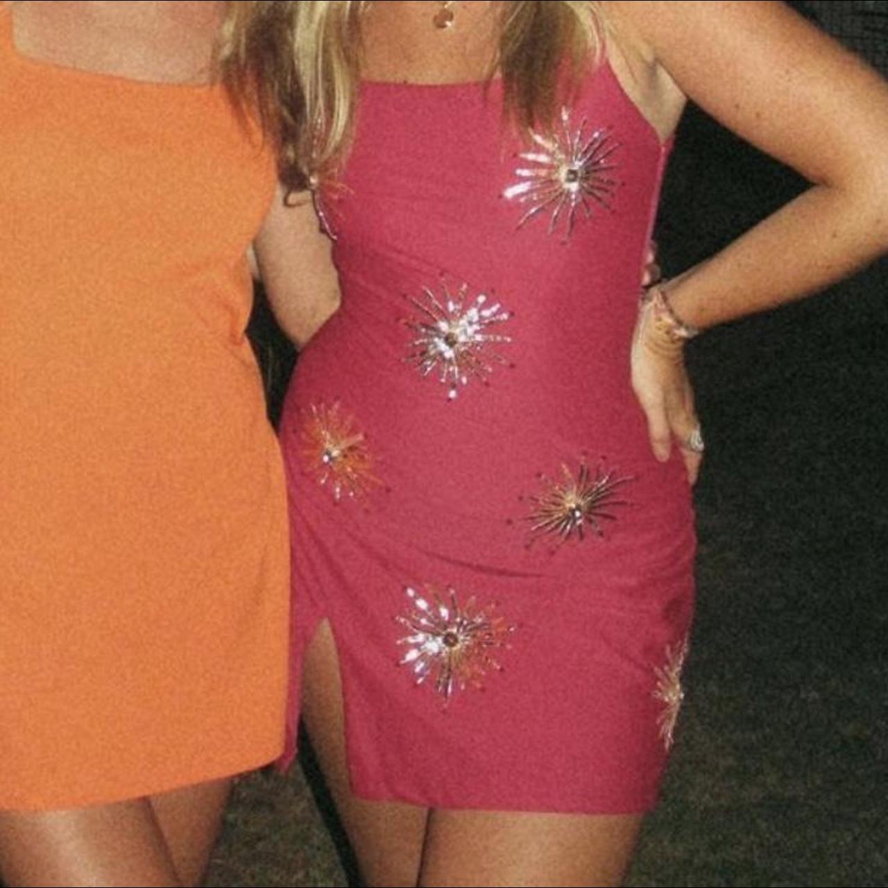 Oceanus swimwear Callie dress in pink/ red Perfect... Depop