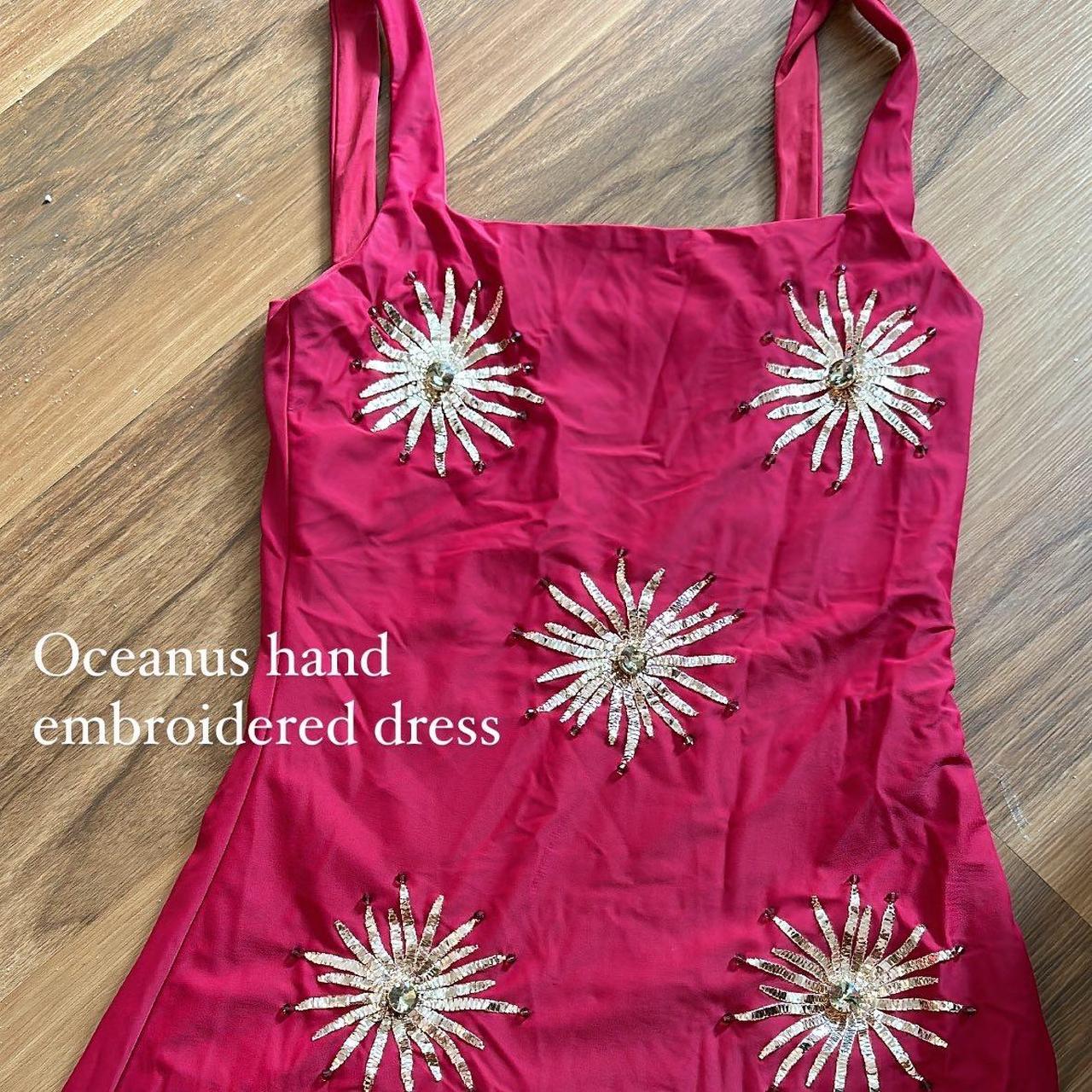 Oceanus swimwear Callie dress in pink/ red Perfect... Depop