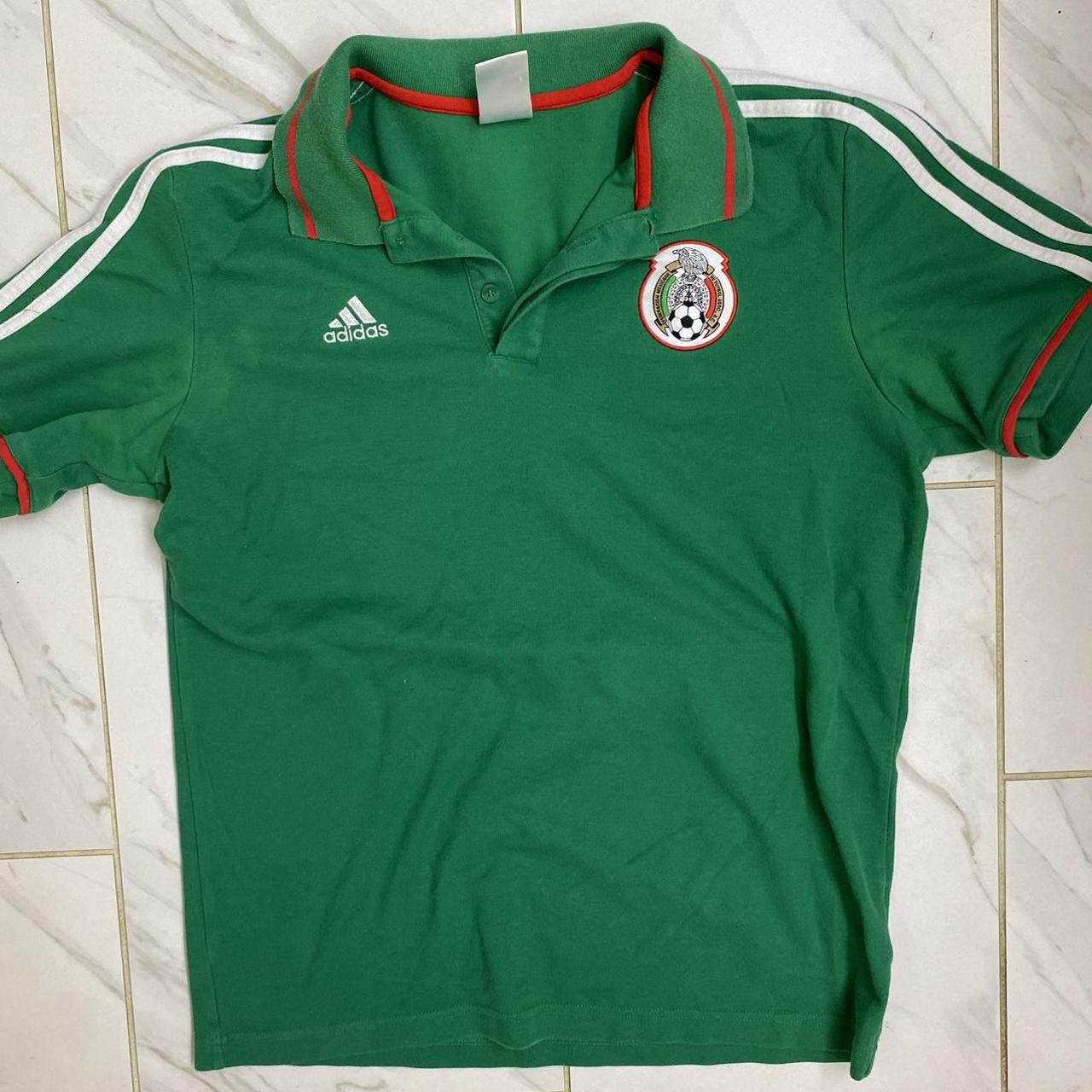 Mexico Addidas Soccer Polo Shirt Size: M #mexico... - Depop