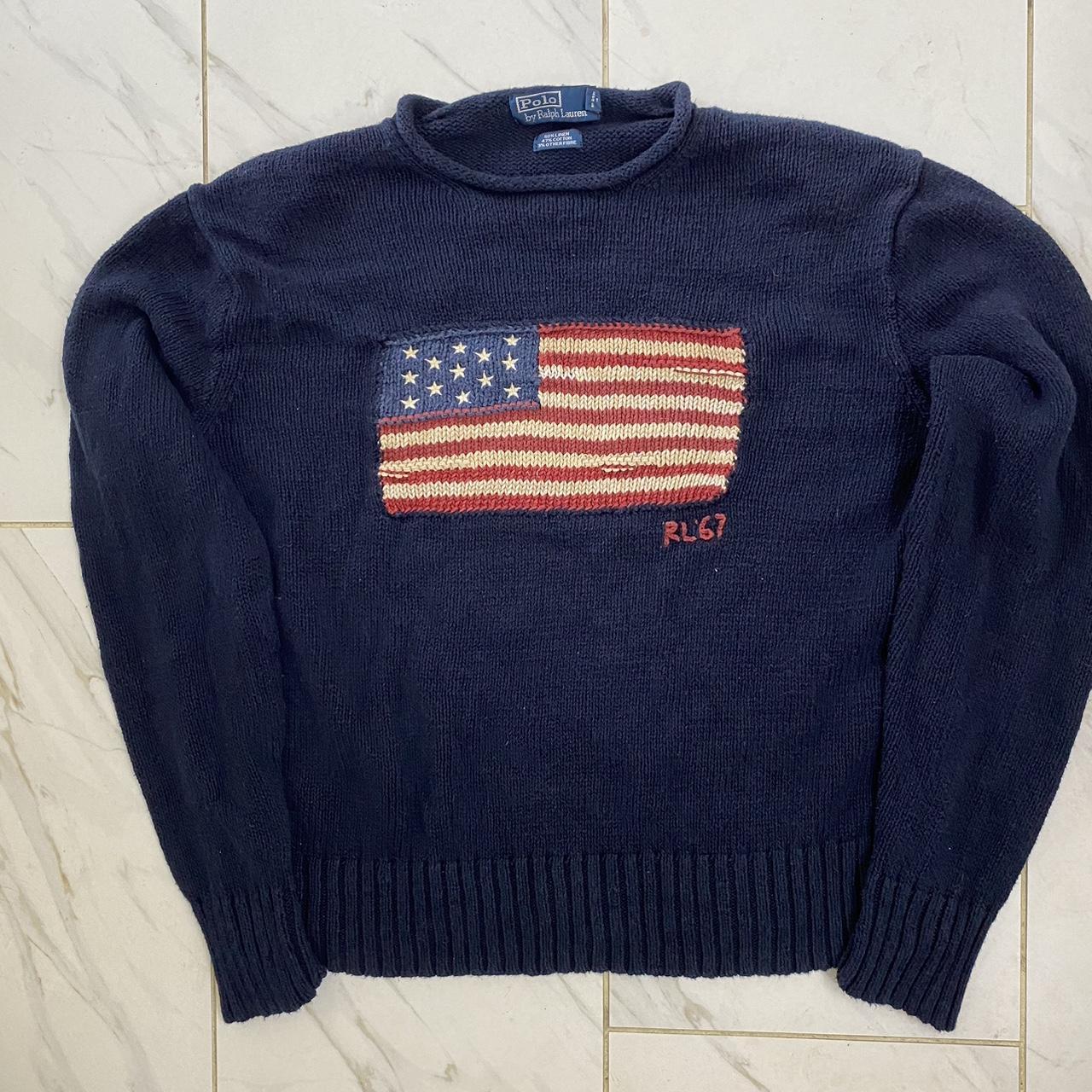 Polo Ralph Lauren USA Flag Knitted Sweater Length:... - Depop