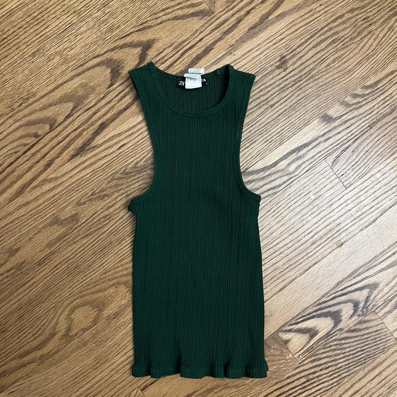 Zara Women's Green Vest Depop