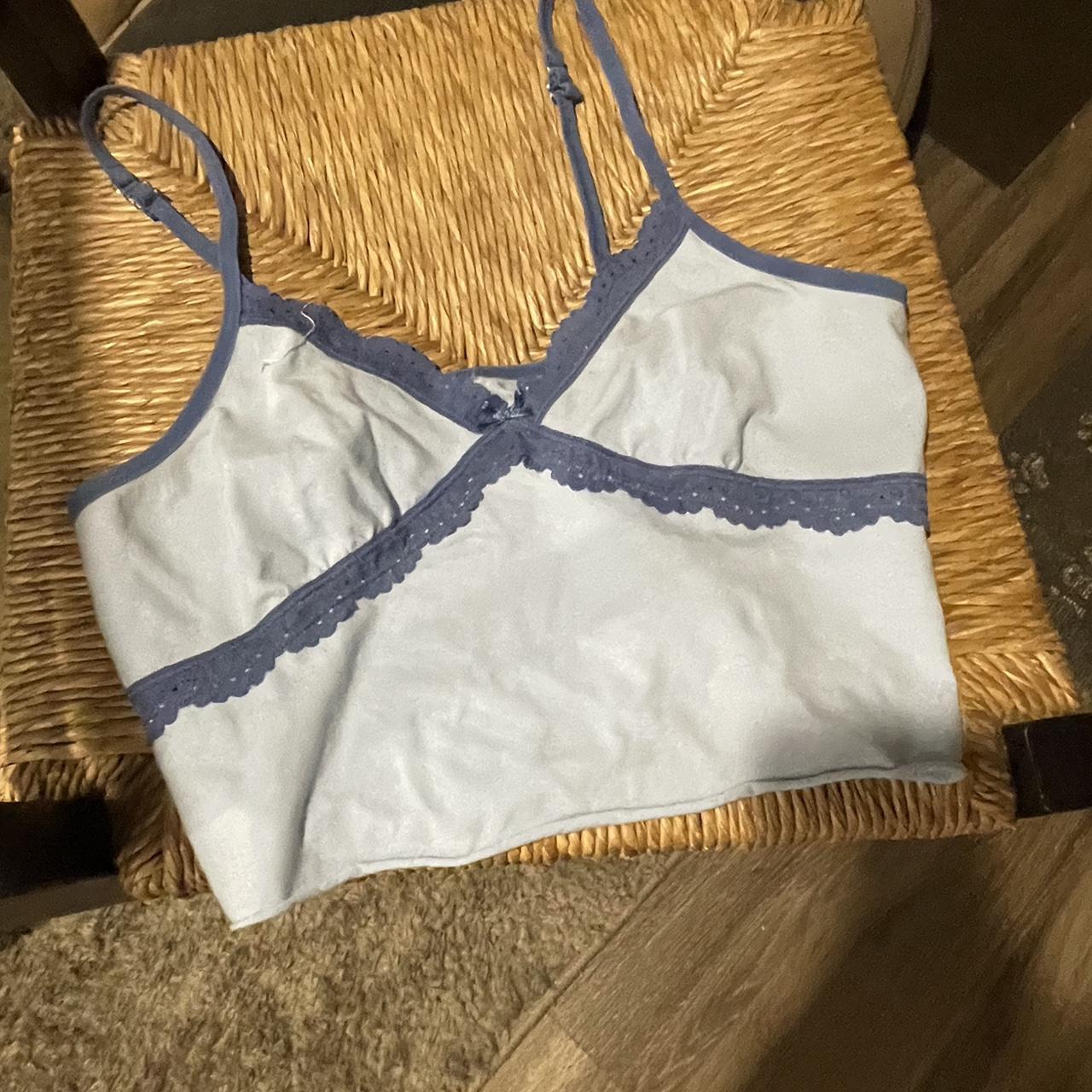 Tiny baby blue cropped tank top! babyblue tanktop... Depop