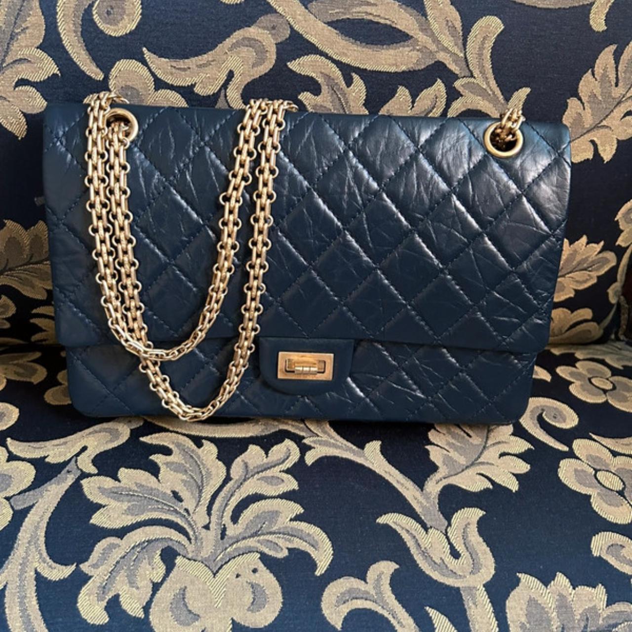 Chanel 2.55 sales navy blue