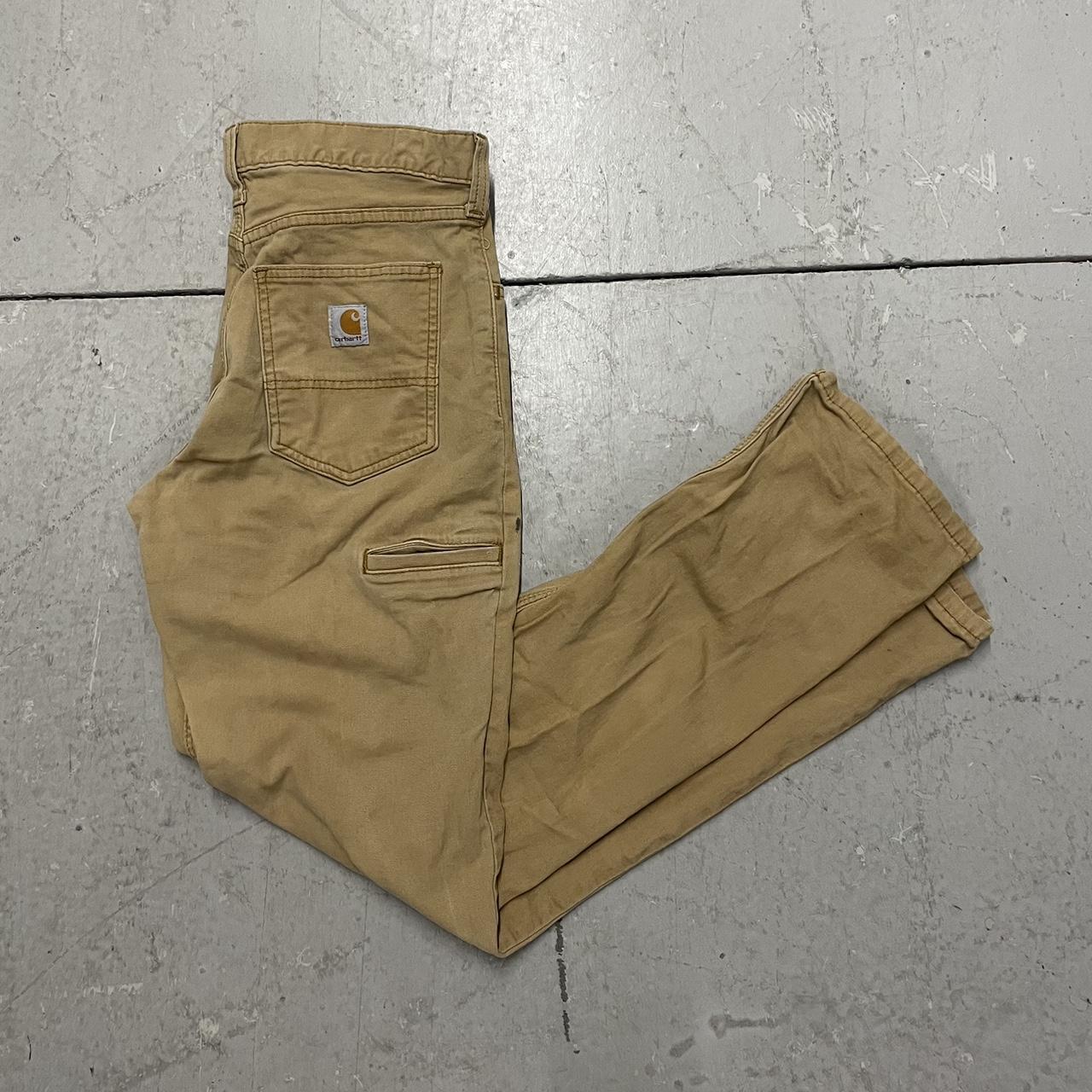 Carhartt Men's Tan and Khaki Trousers Depop